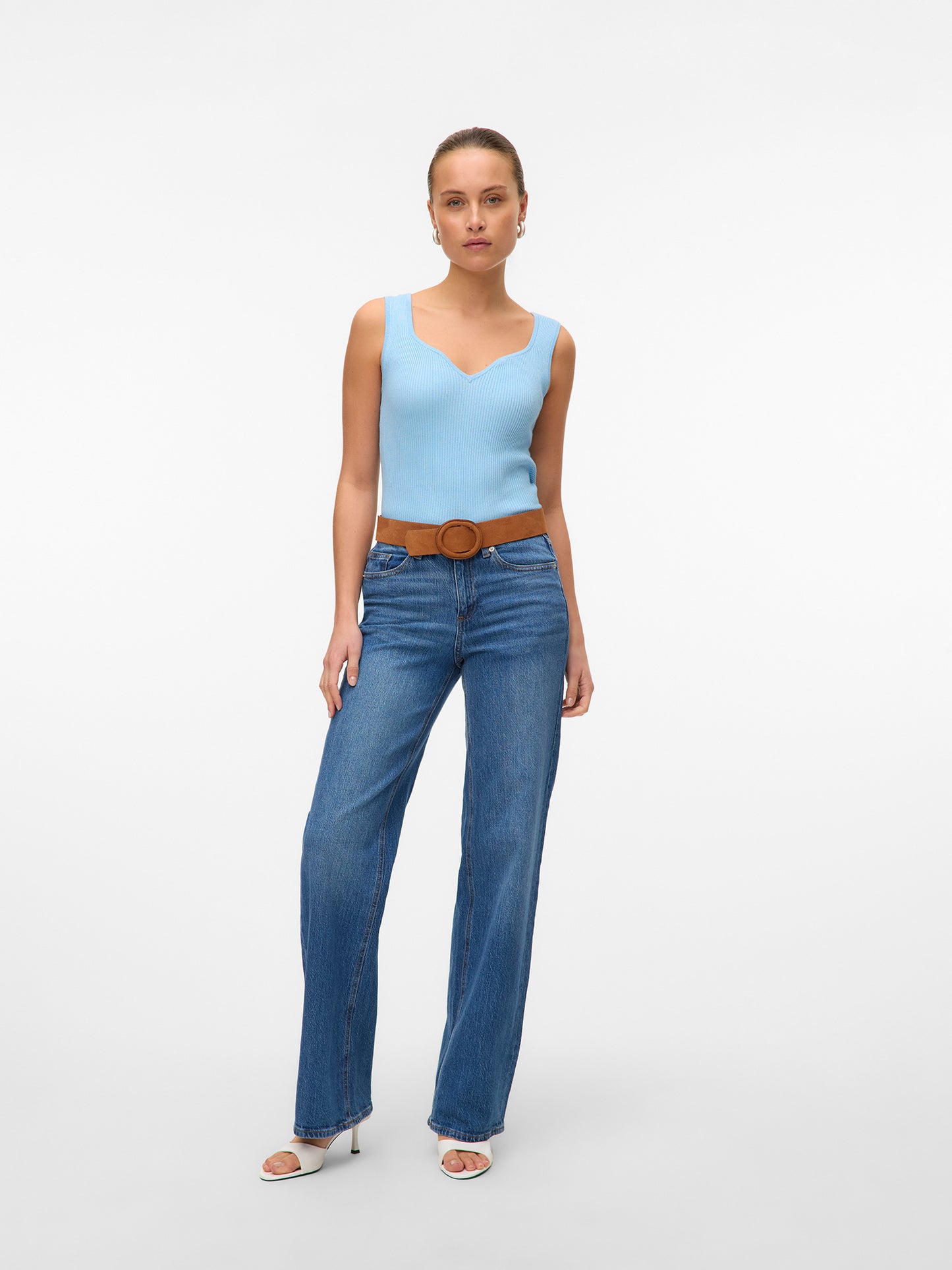 Γυναικείο top πλεκτό VMWILLOW SL HEART-NECK TOP 10326450 | 10326450