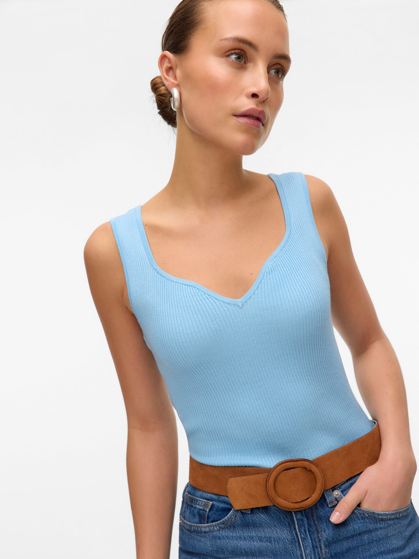Γυναικείο top πλεκτό VMWILLOW SL HEART-NECK TOP 10326450 | 10326450