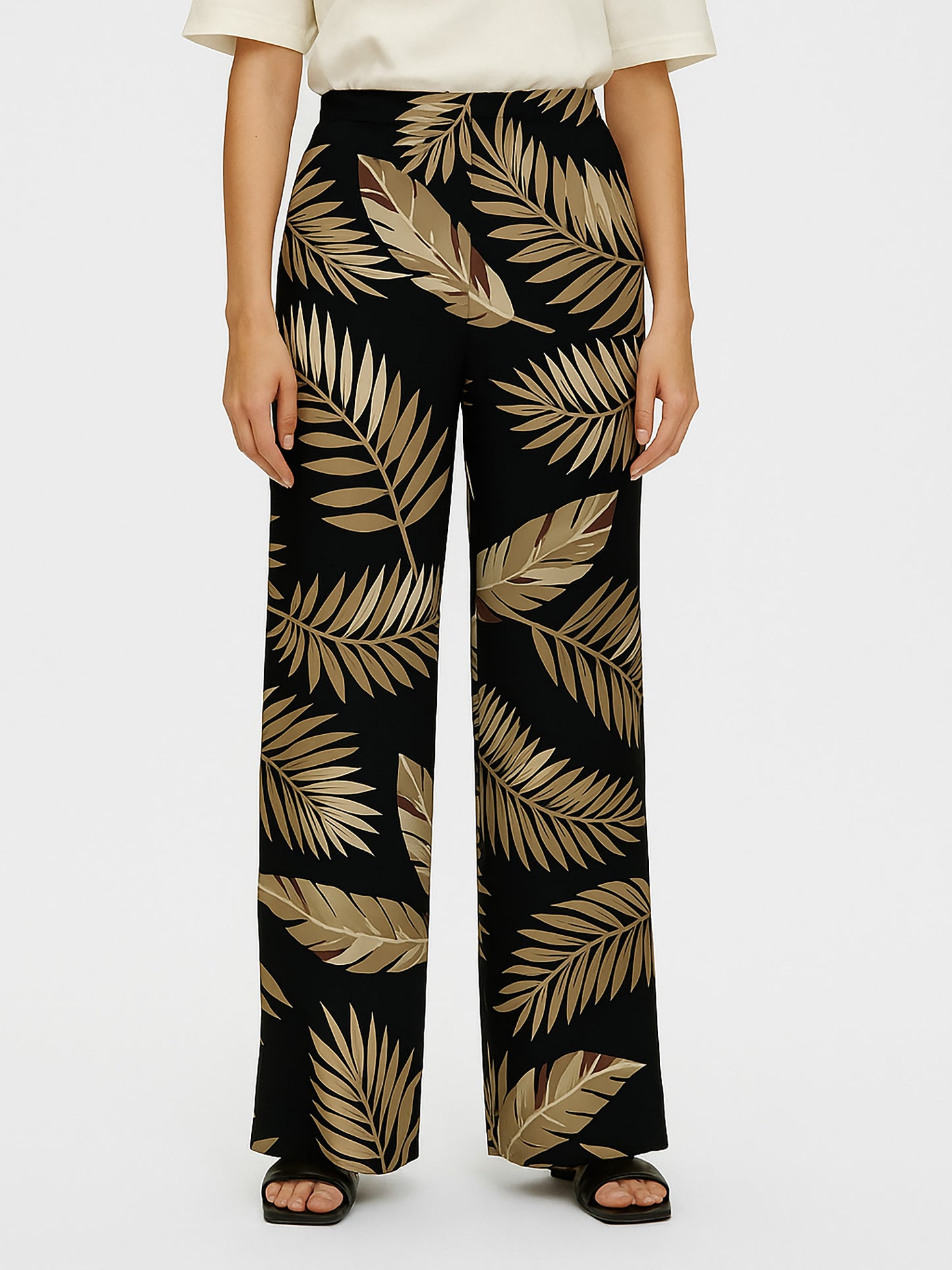 Γυναικεία παντελόνα φύλλα VMEASY JOY HW WIDE PANTS WVN 10297357 | 10297357