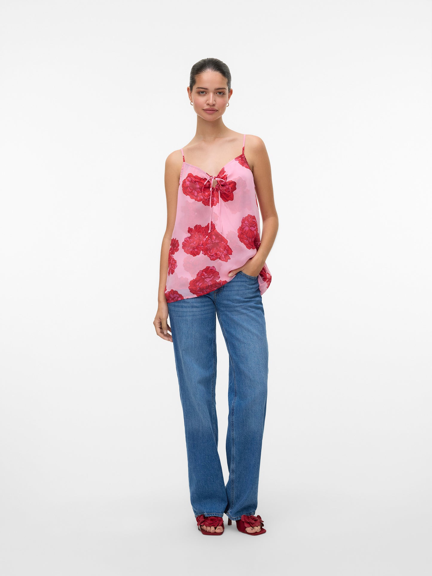 Γυναικείο top φλοράλ VMTHILDA TEORA SL SINGLET WVN 10327960 | 10327960