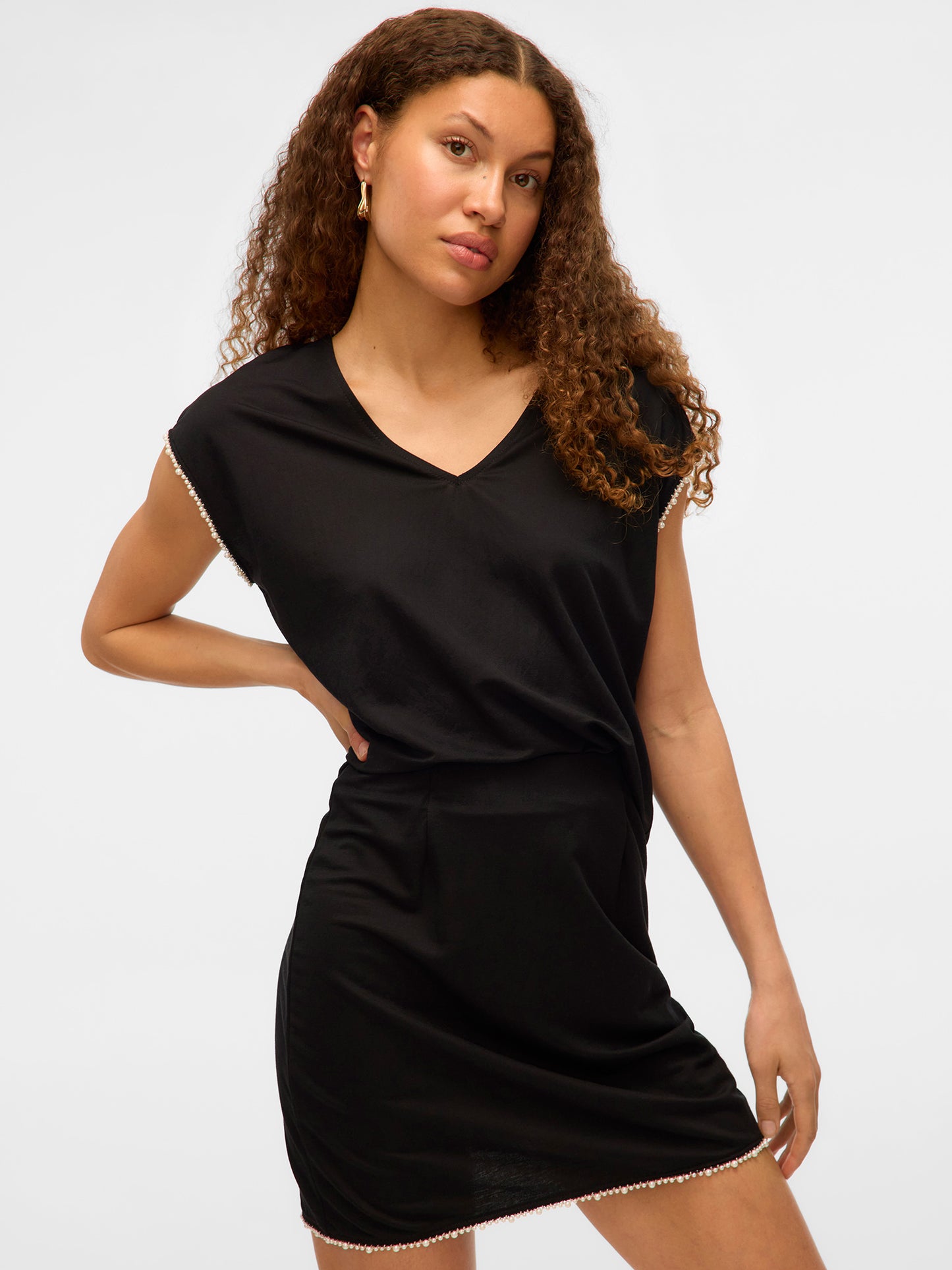 Γυναικεία μπλούζα VMVIPS SS AVA V-NECK TOP JRS 10327099 | 10327099