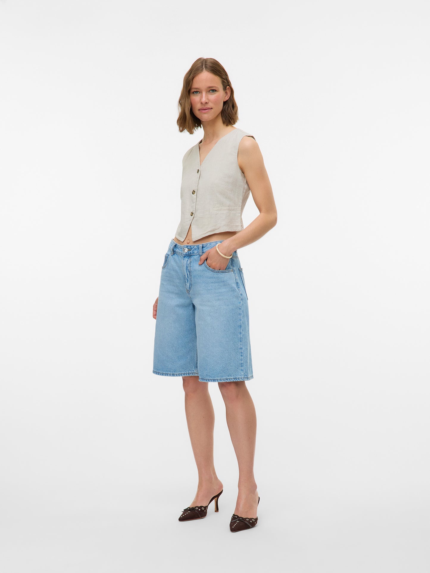 Γυναικείο γιλέκο λινό VMCAIA SL VEST WVN NOOS 10333795 | 10333795