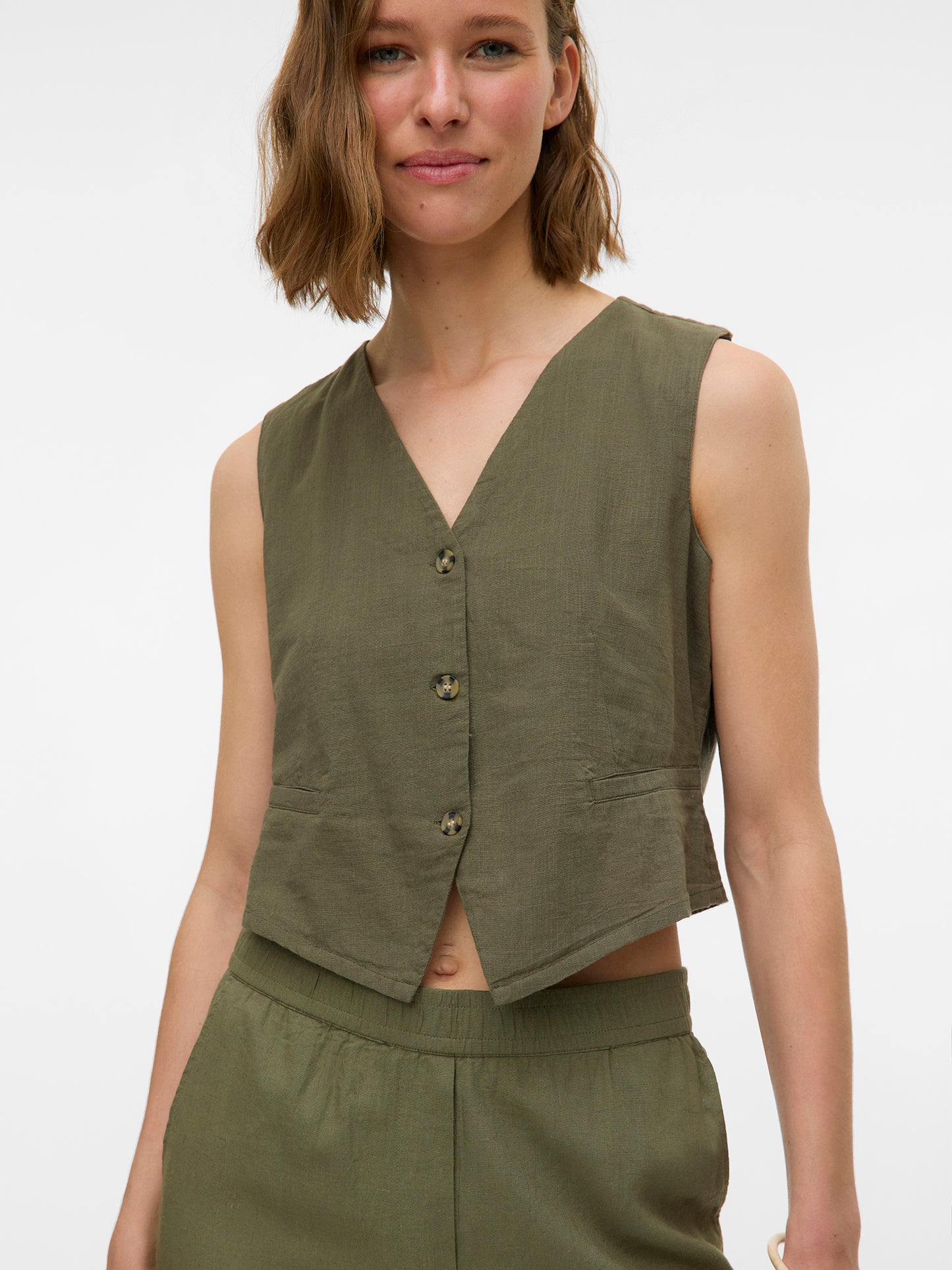 Γυναικείο γιλέκο λινό VMCAIA SL VEST WVN NOOS 10333795 | 10333795