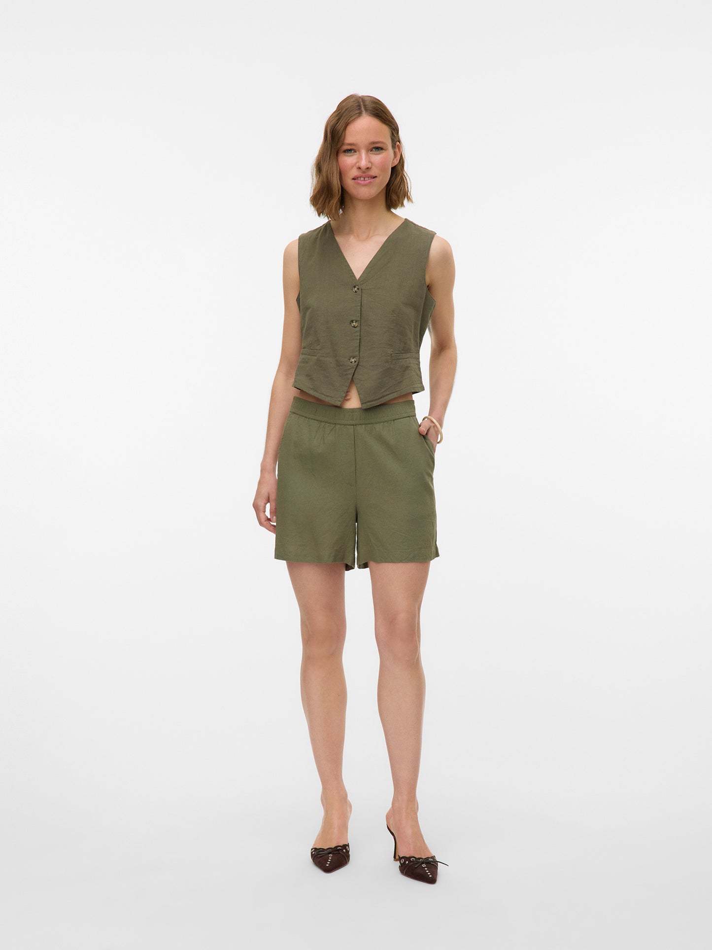 Γυναικείο γιλέκο λινό VMCAIA SL VEST WVN NOOS 10333795 | 10333795
