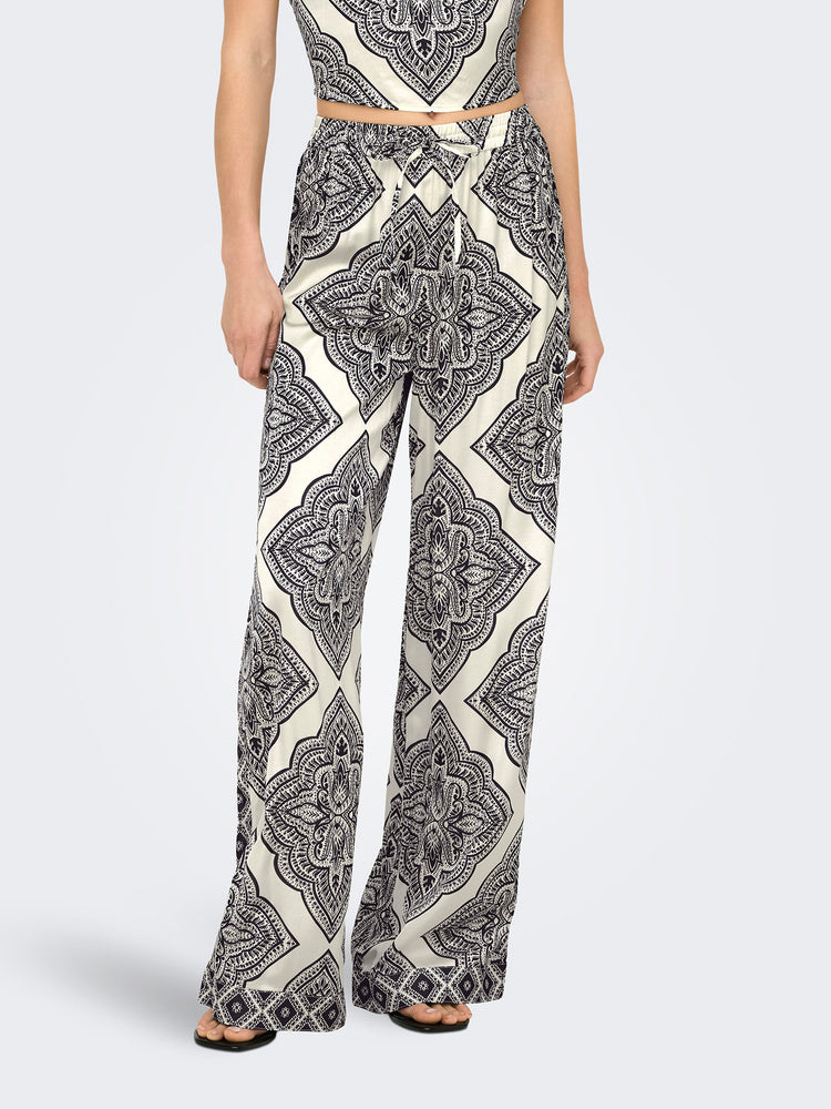 Γυναικείο παντελόνι εμπριμέ ONLHAIRON HW PULL-UP PANT WVN 15350658 | 15350658