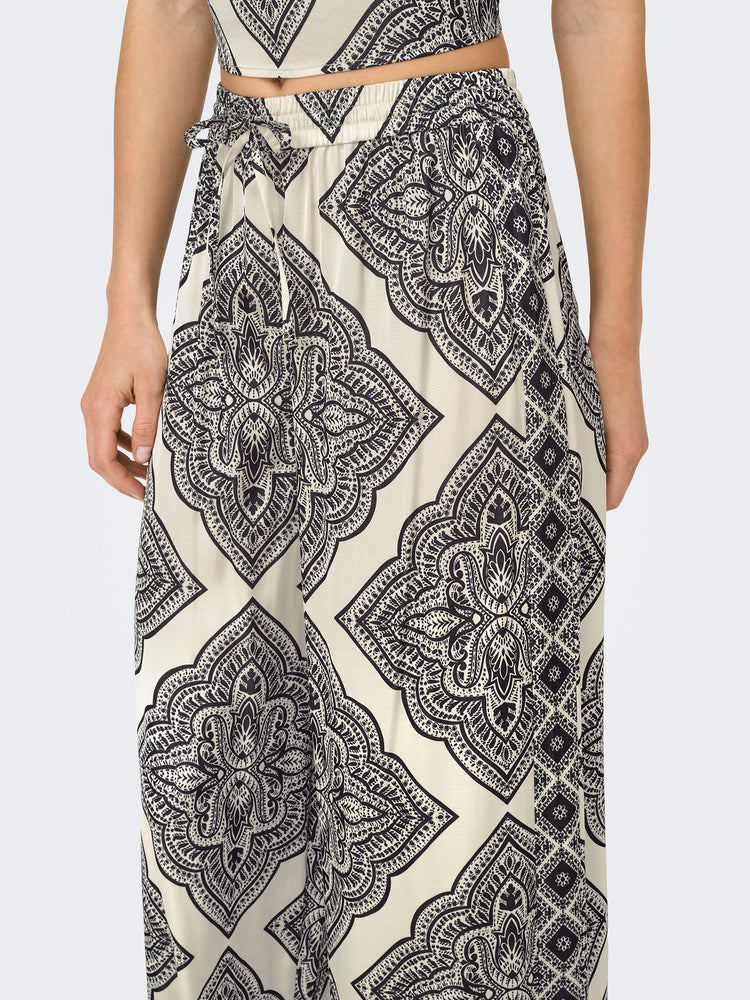 Γυναικείο παντελόνι εμπριμέ ONLHAIRON HW PULL-UP PANT WVN 15350658 | 15350658