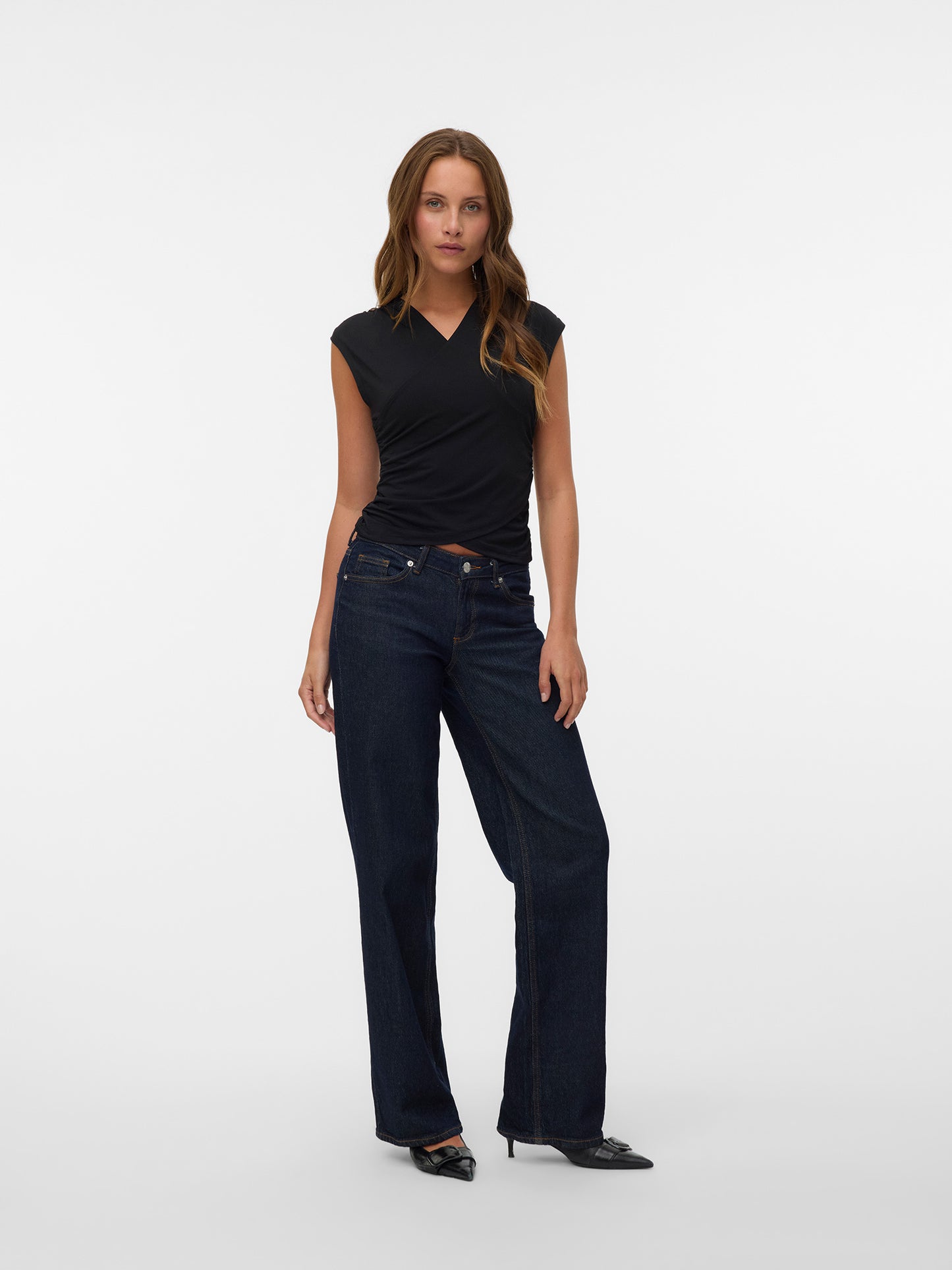 Γυναικεία μπλούζα VMDAISY SL V-NECK TOP JRS 10329334 | 10329334