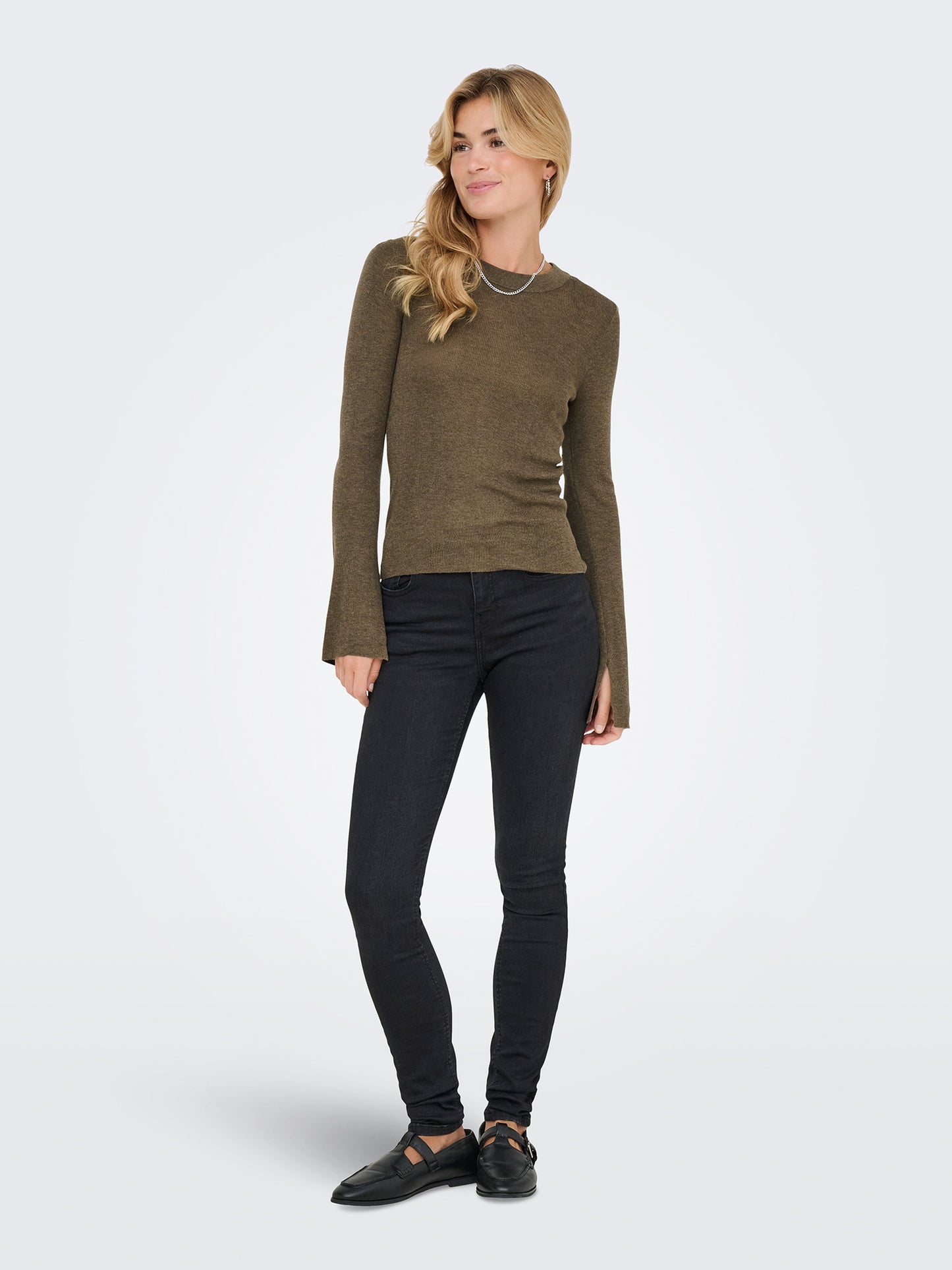 Γυναικεία μπλούζα ψιλή πλέξη ONLTARA LS RIB O-NECK CC KNT 15350696 | 15350696
