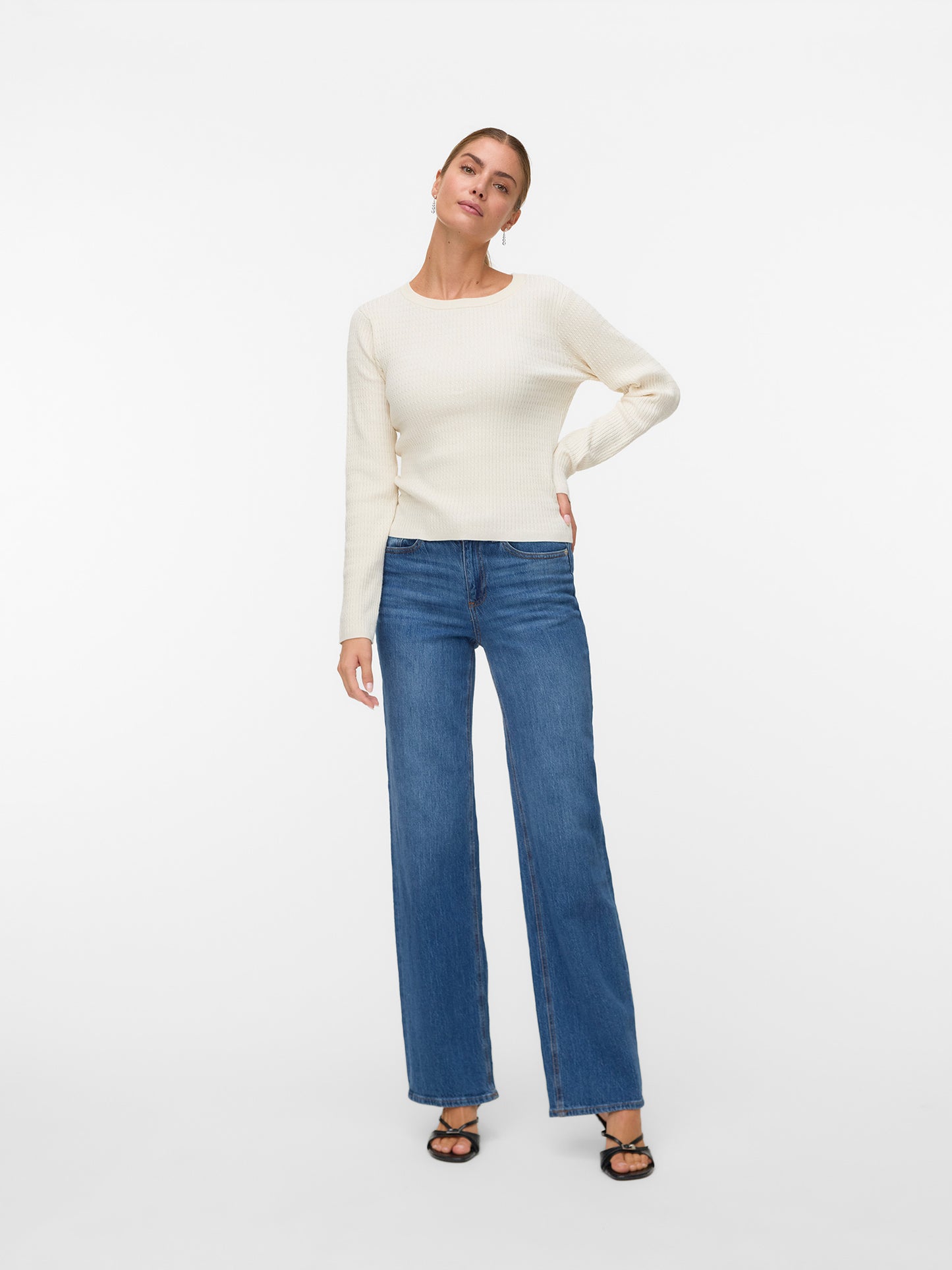 Γυναικεία μπλούζα πλεκτή VMSILJE LS O-NECK CABLE PULLOVER 10331852 | 10331852