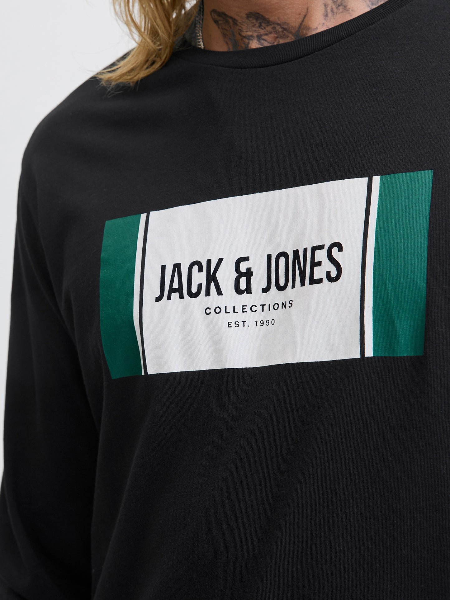 Ανδρική μπλούζα JJHAYATO TEE LS CREW NECK 12282290 | 12282290