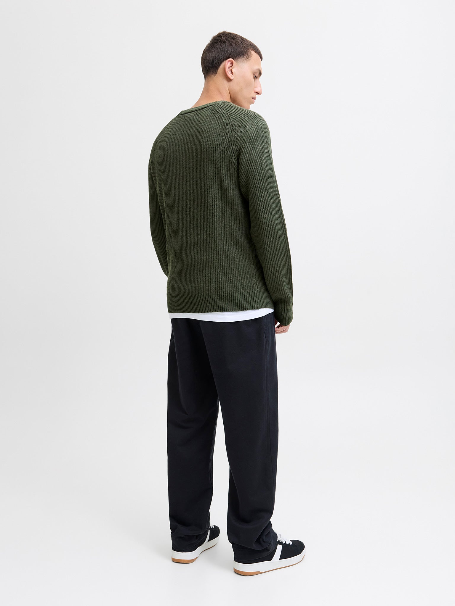 Ανδρική μπλούζα πλεκτή JJPANNEL KNIT CREW NECK AW25 12278916 | 12278916