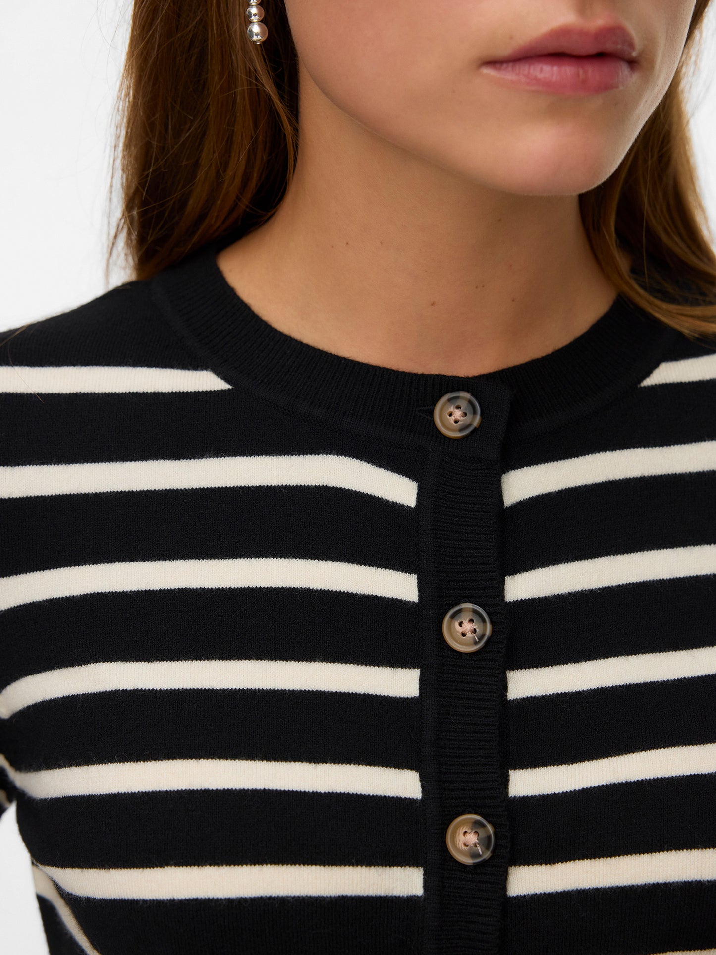Γυναικεία ζακέτα ριγέ VMSABA PLAIN LS O-NECK CARDIGAN NOOS 10331771 | 10331771