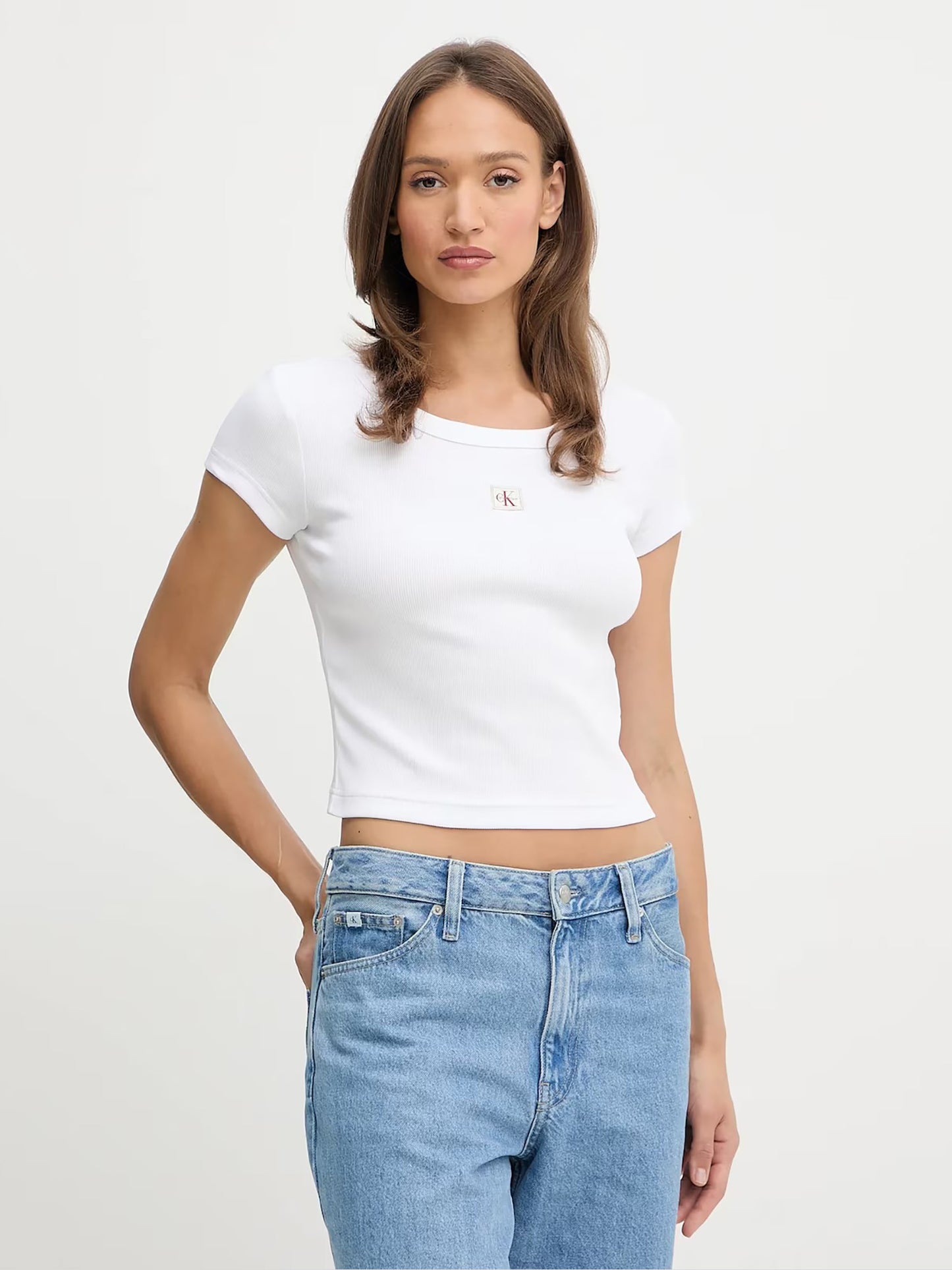 Γυναικείο t-shirt ριπ A- WOVEN LABEL 2X2 RIB BABY TEE LV047C200GYAA | LV047C200GYAA