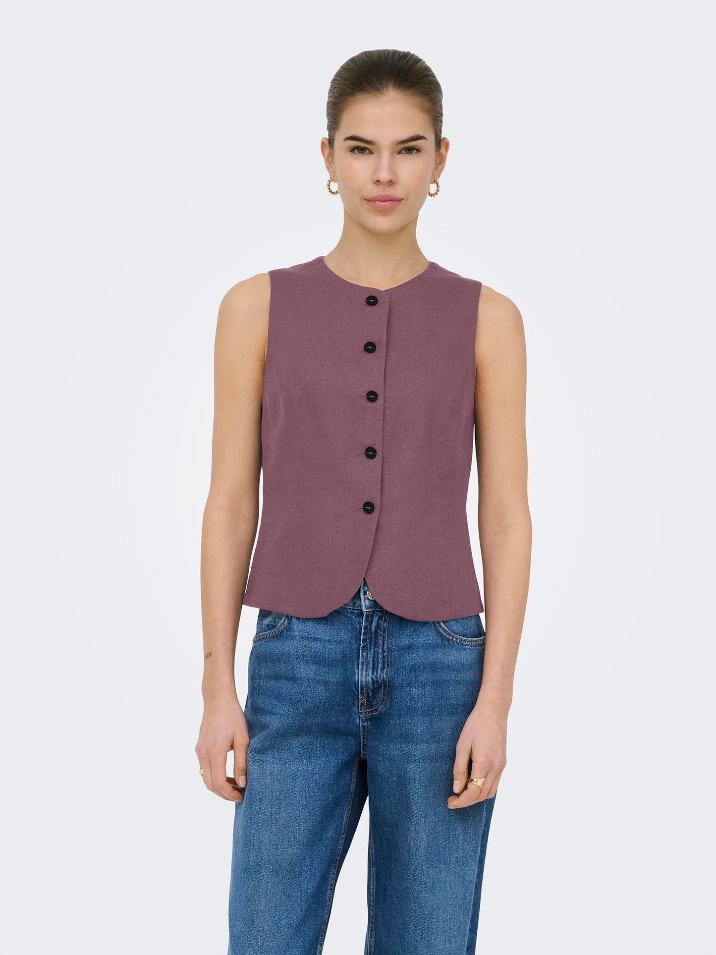 Γυναικείο γιλέκο λινό ONLGOA S/L LINEN BL WAISTCOAT 15363724 | 15363724