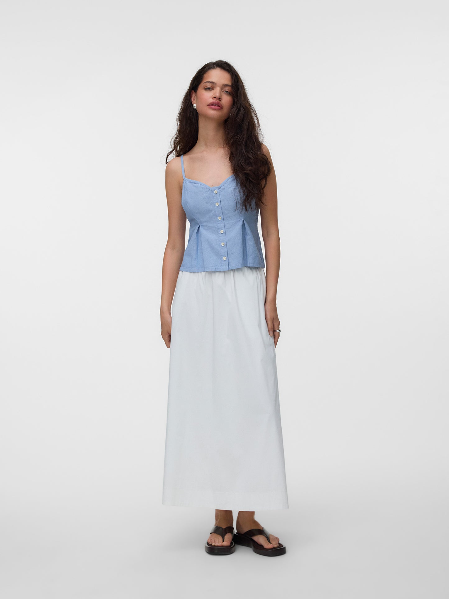 Γυναικείο top τιραντέ VMNORMA SL CHAMBRAY STRAP TOP 10346259 | 10346259