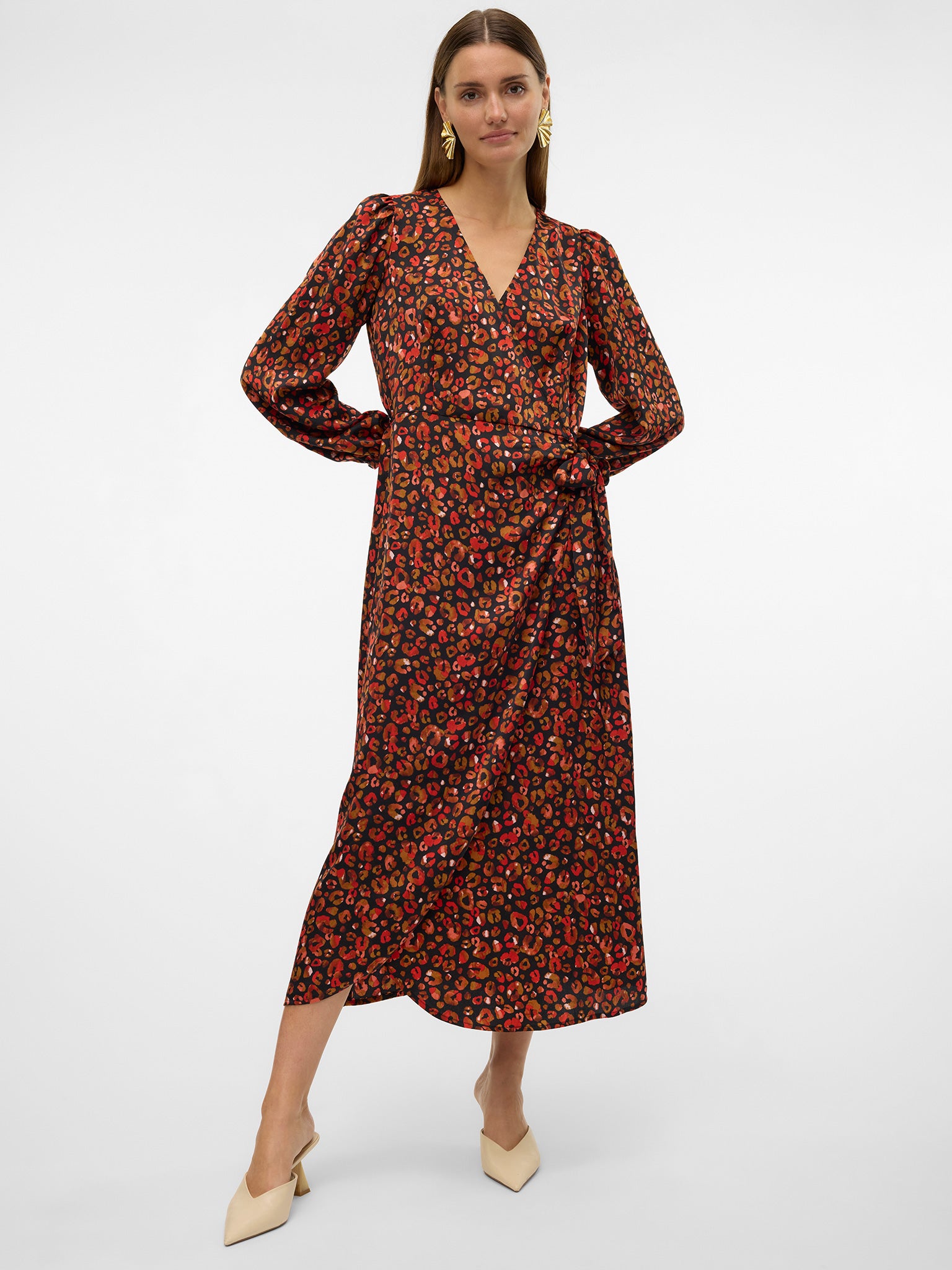 Γυναικείο φόρεμα εμπριμέ VMRUBIA L/S 7/8 WRAP DRESS WVN BTQ 10320040 | 10320040