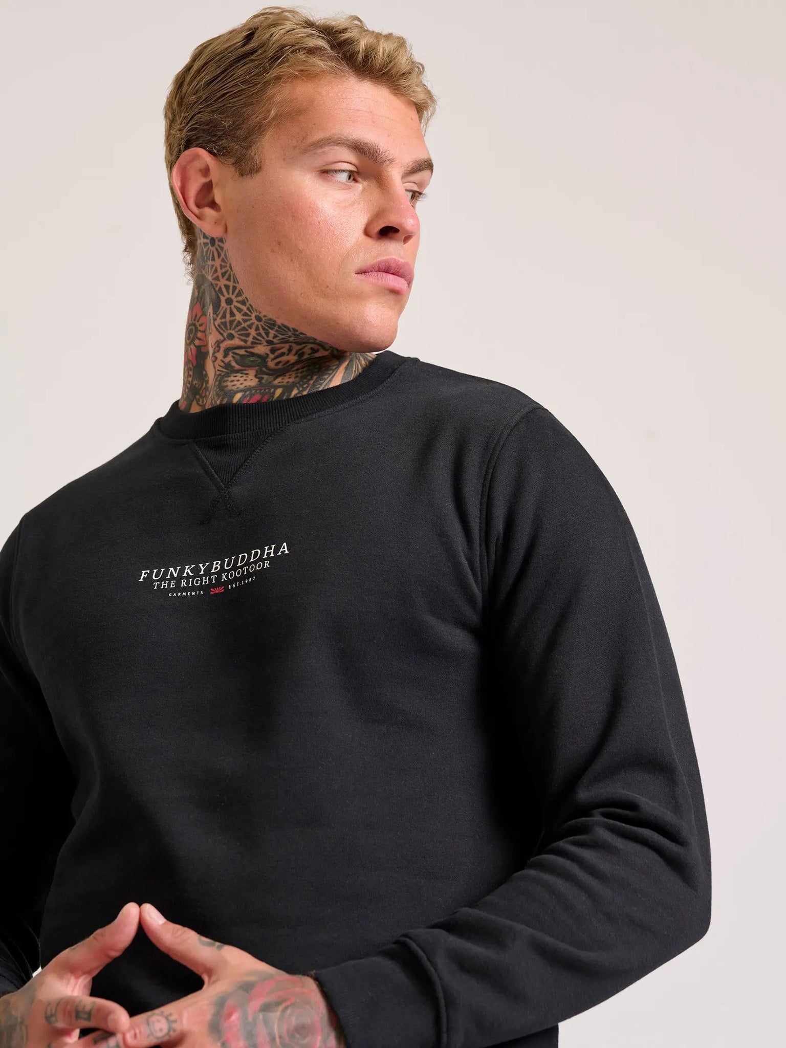 Ανδρική μπλούζα φούτερ FBM010-010-06 BLACK | FBM010-010-06