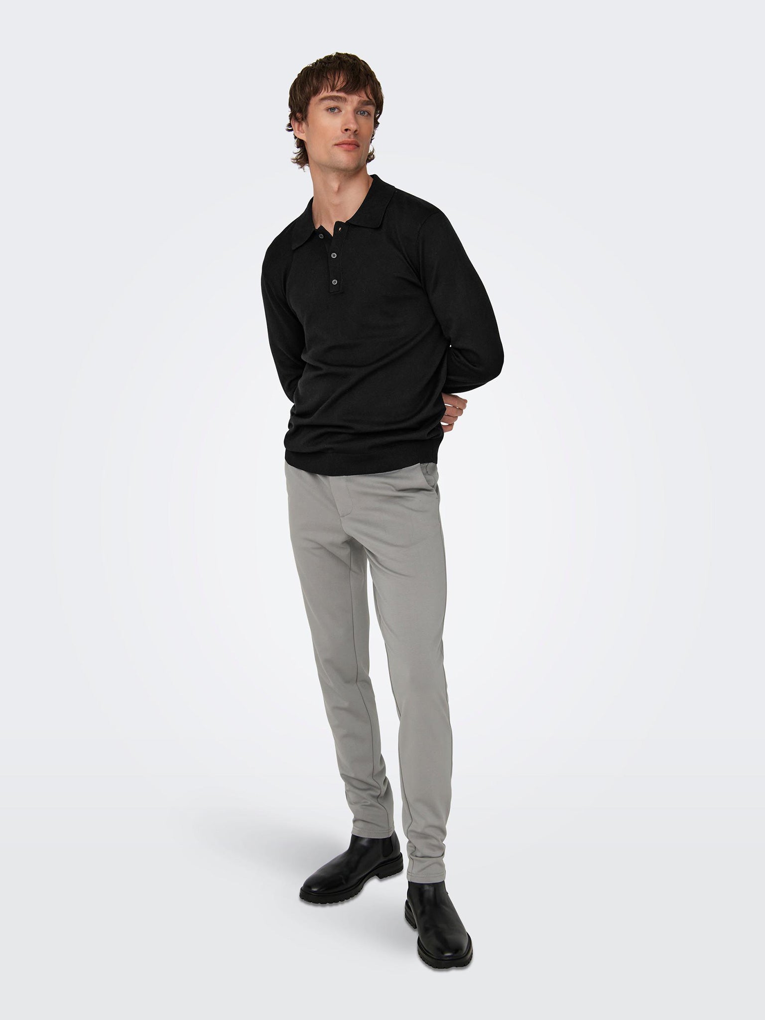 Ανδρικό polo ONSWYLER LIFE REG 14 LS POLO KNIT NOOS 22021184 | 22021184
