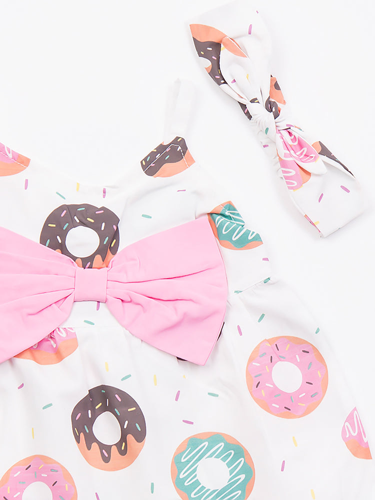 Βρεφικό φόρεμα με κορδέλα και βρακάκι 47024 | 47024