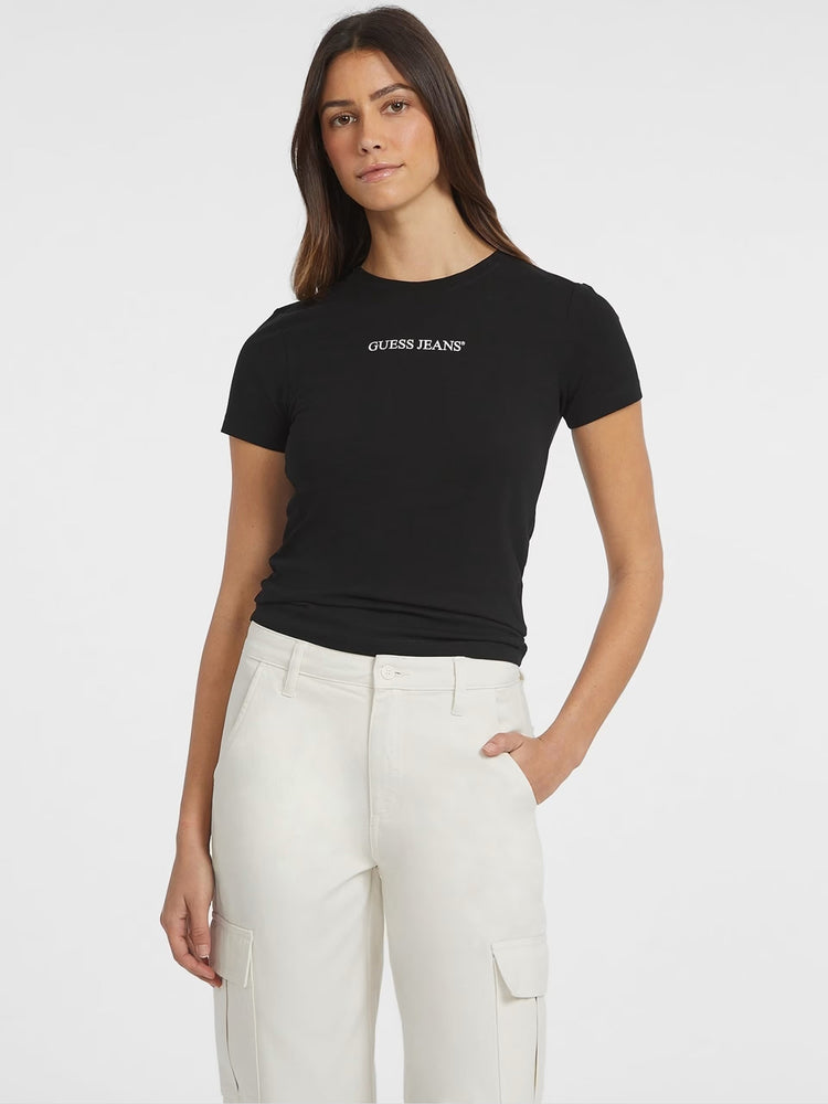 Γυναικείο t-shirt slim logo print tee W4YI01J1314JBLK | W4YI01J1314JBLK