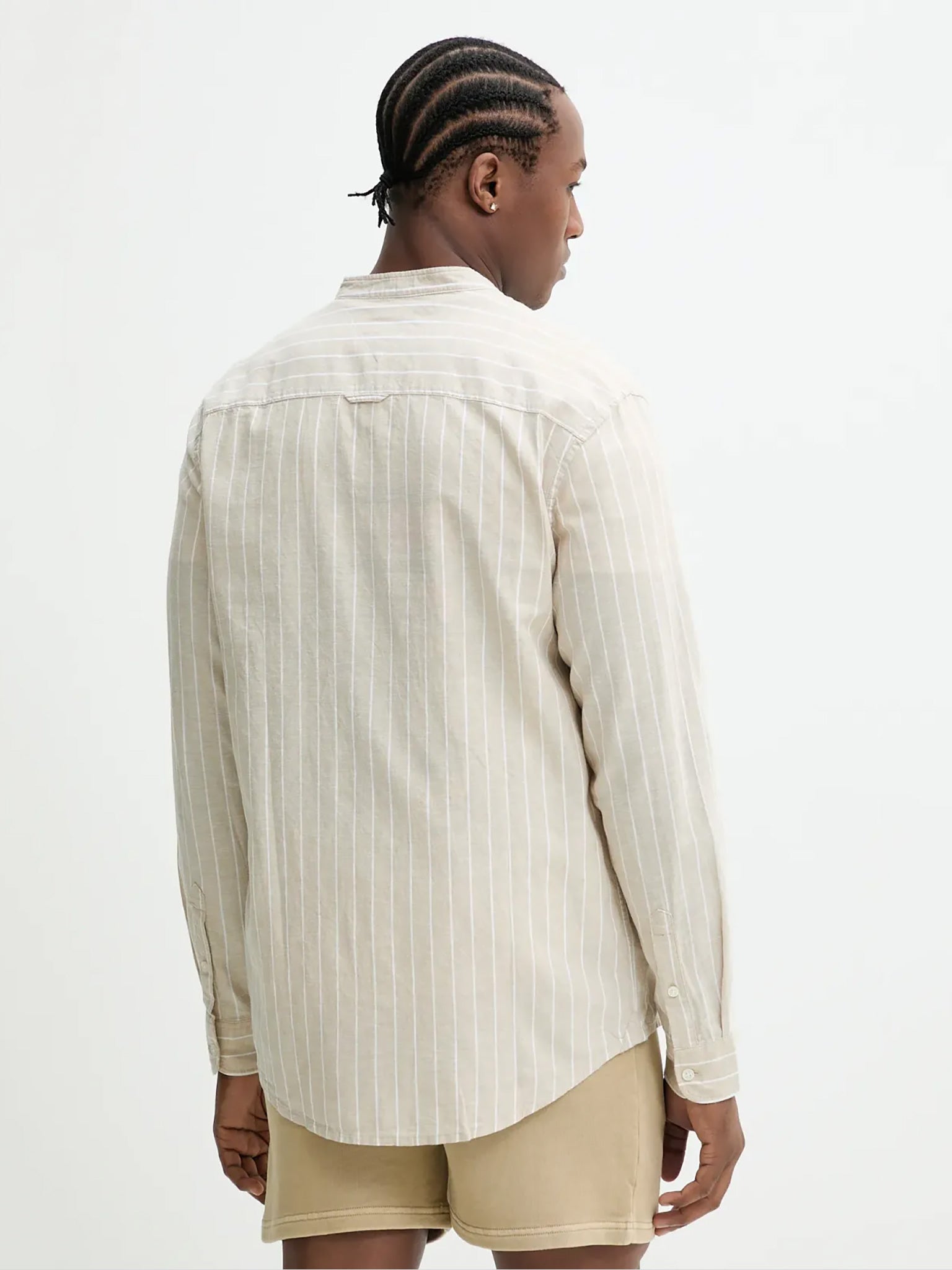 Ανδρικό πουκάμισο mao γιακά TJM LINEN MIX BND STP SHRT DM0DM208930AA | DM0DM208930AA