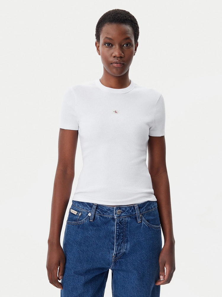 Γυναικείο t-shirt WOVEN LABEL RIB FITTED TEE J20J225245YAA | J20J225245YAA