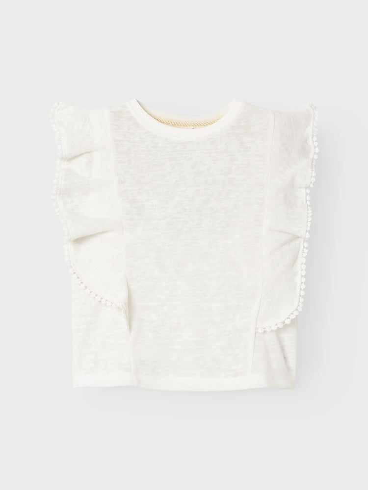 Εφηβική μπλούζα με κέντημα NKFHAFTIS CAPSLEEVE SHORT TOP 13229943 | 13229943