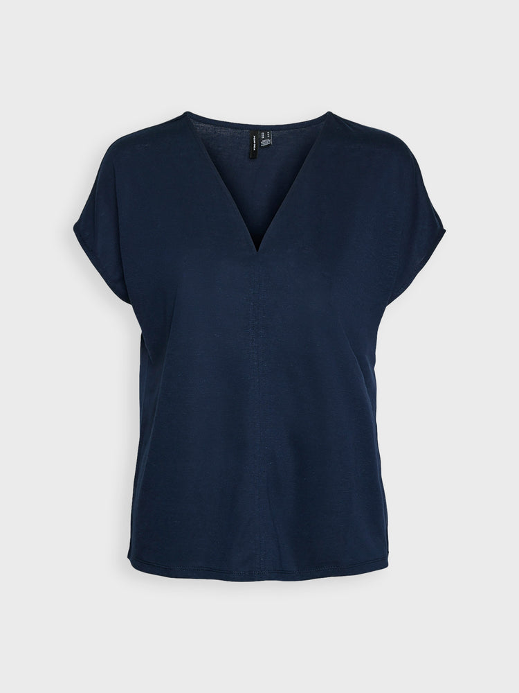 Γυναικεία μπλούζα VMJOY LINNEN SS V-NECK TOP GA JRS 10304817 | 10304817