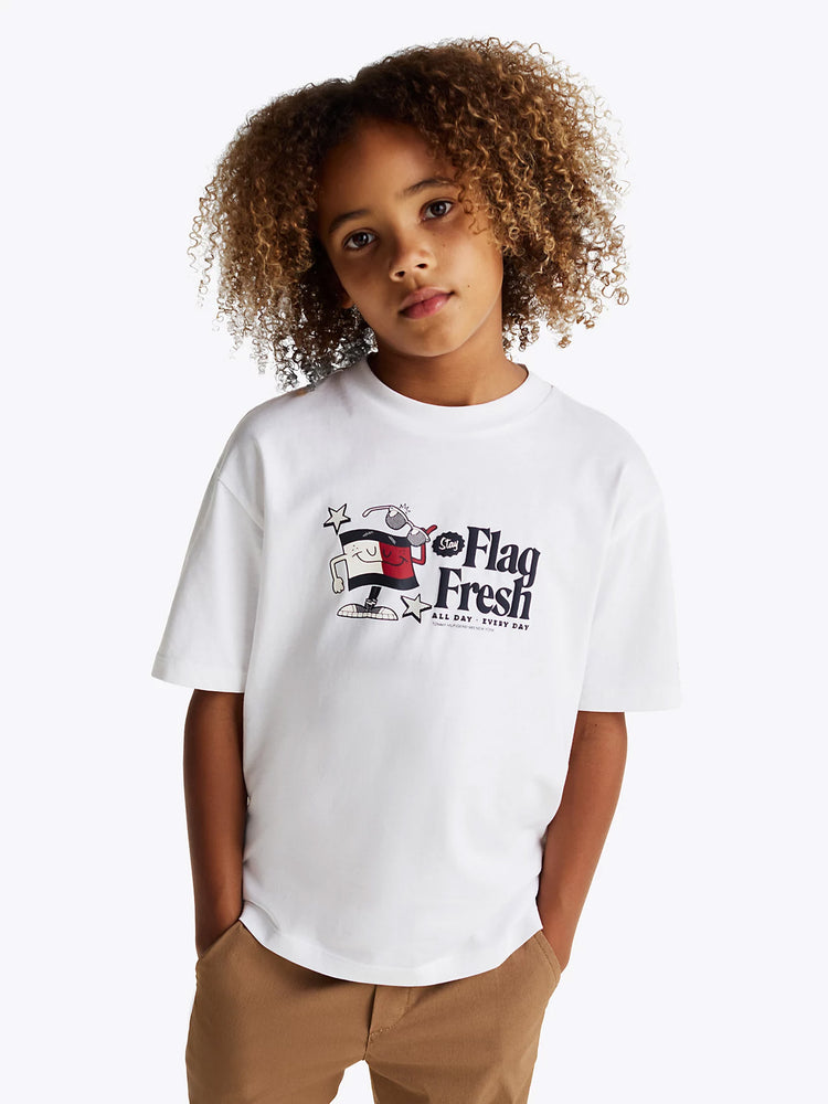 Παιδική μπλούζα μακό FLAG FUN TEE SS KB0KB09354YBR | KB0KB09354YBR