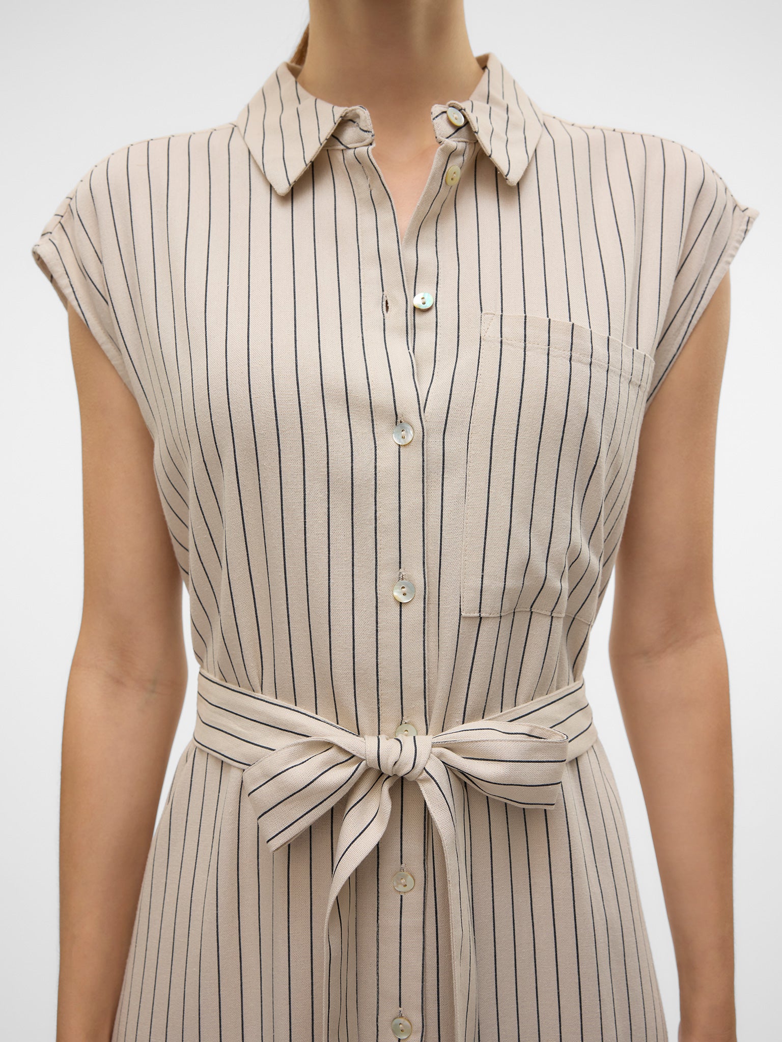 Γυναικείο φόρεμα ριγέ VMMYMILO SL CALF SHIRT DRESS WVN 10282532 | 10282532