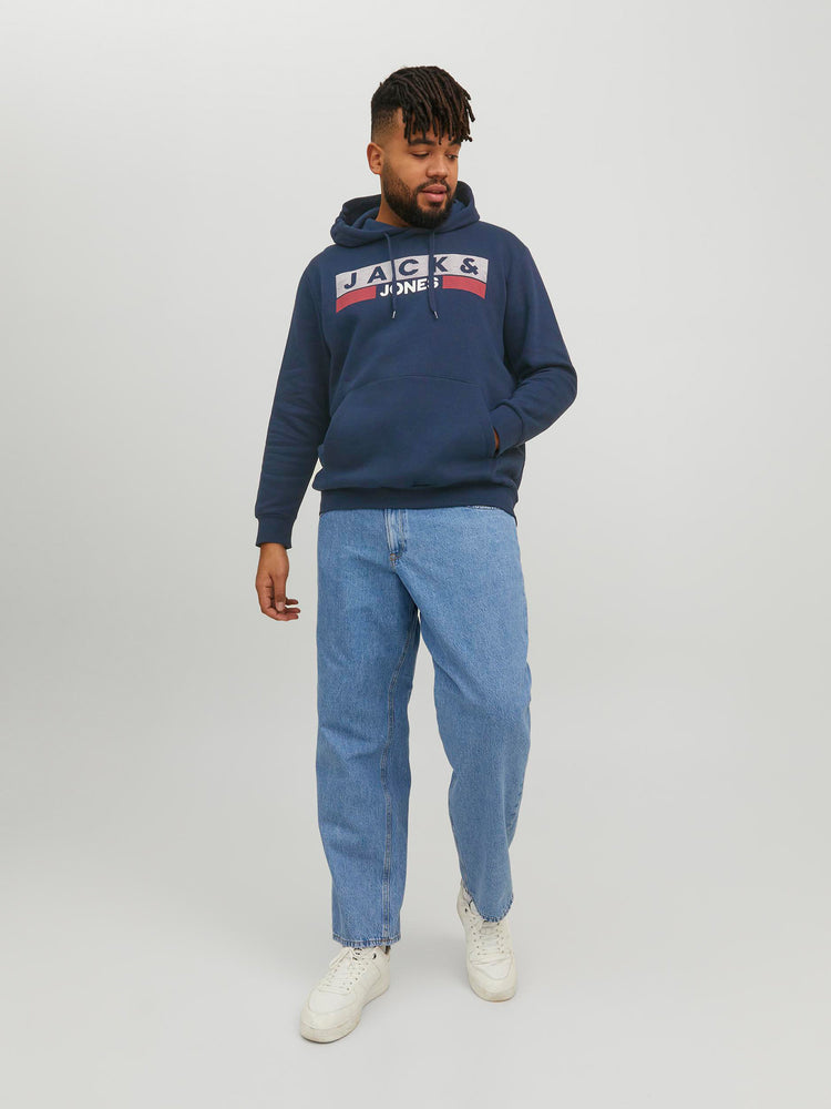 Ανδρική μπλούζα φούτερ plus size JJECORP LOGO SWEAT HOOD NOOS 12163777 | 12163777