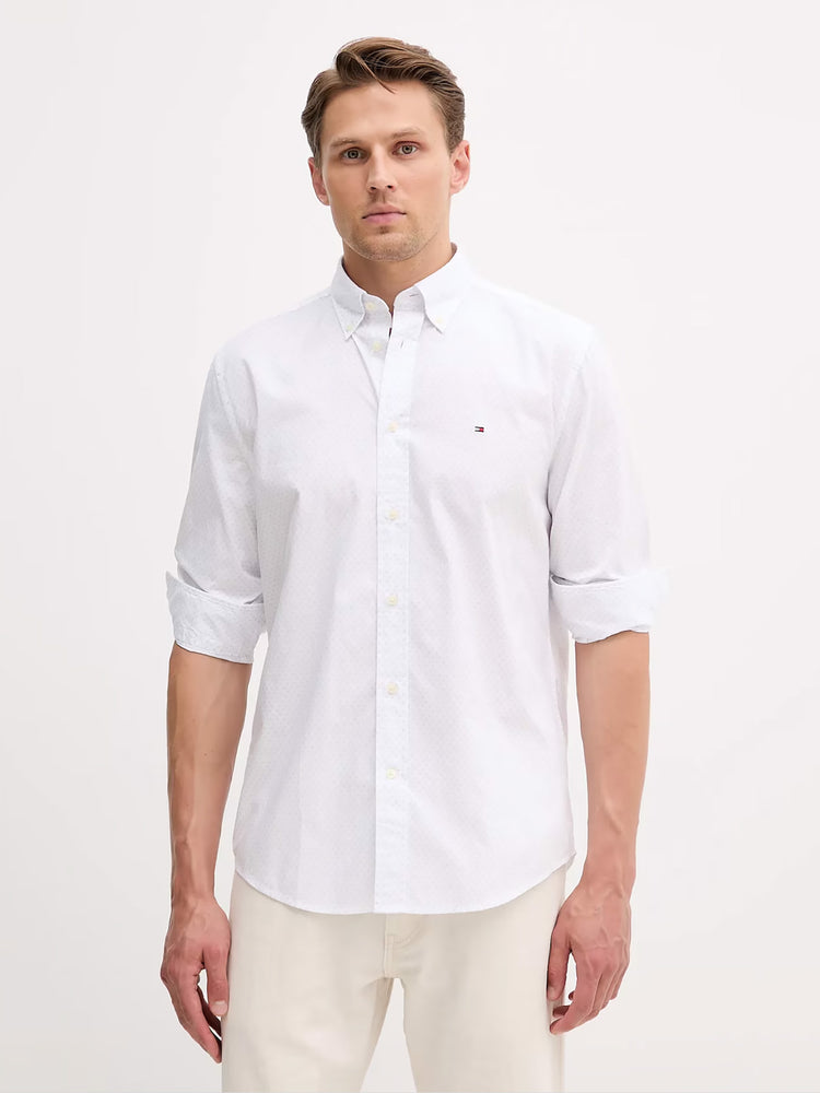 Ανδρικό πουκάμισο μικροσχέδιο FLEX POPLIN FAKE SOLID RF SHIRT MW0MW394370K4 | MW0MW394370K4