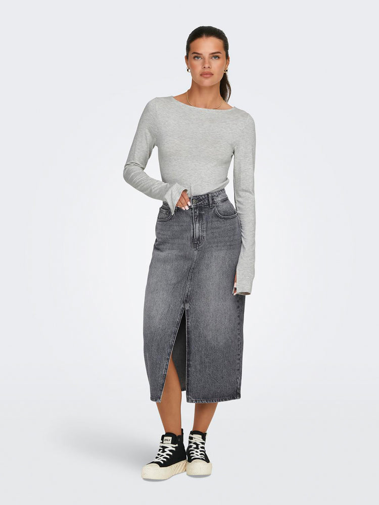Γυναικεία μπλούζα μακό ONLFELINA L/S BOATNECK SLIT TOP CS JRS 15336321 | 15336321