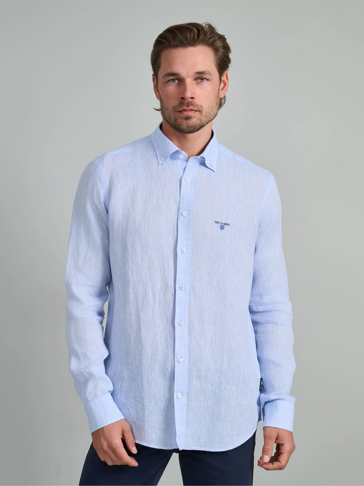Ανδρικό πουκάμισο λινό light sky blue 24NG.BX153/1B.3 | 24NG.BX153/1B.3