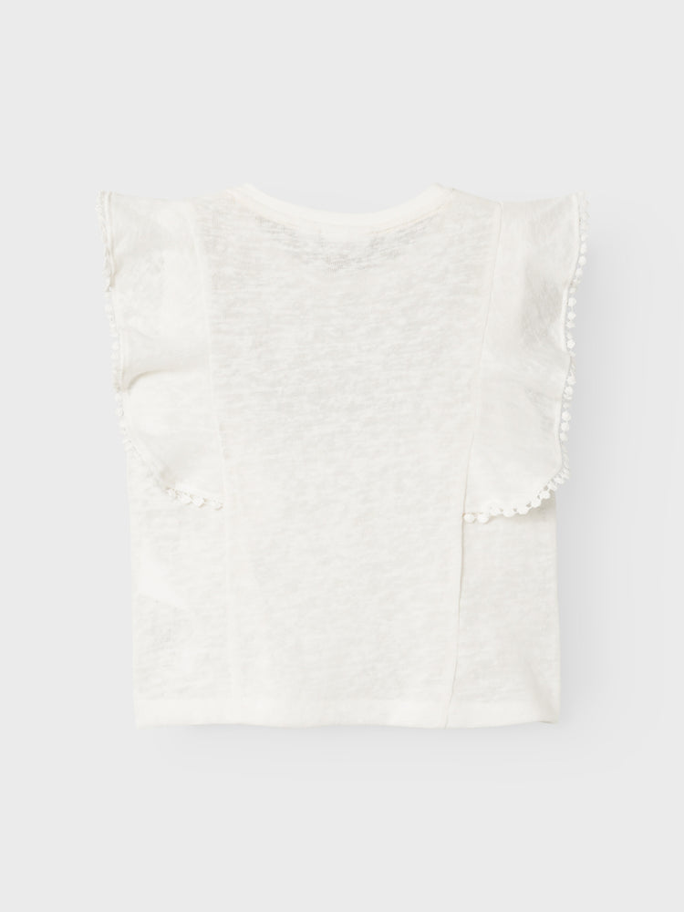 Εφηβική μπλούζα με κέντημα NKFHAFTIS CAPSLEEVE SHORT TOP 13229943 | 13229943