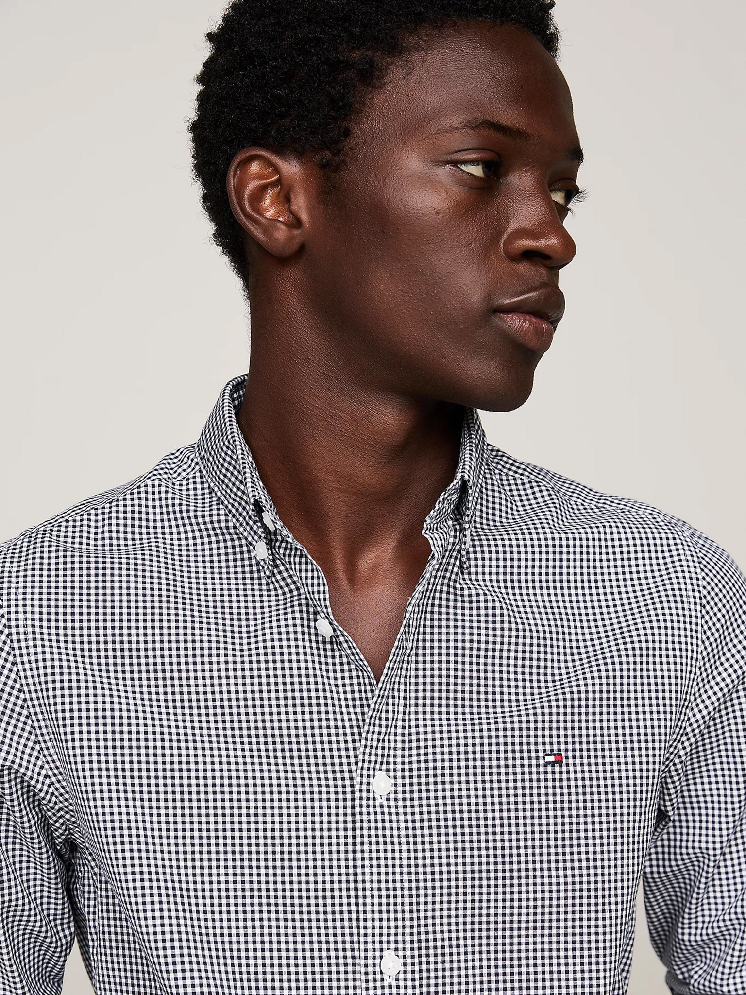 Ανδρικό πουκάμισο MICRO GINGHAM POPLIN SF SHIRT MW0MW345700MT | MW0MW345700MT