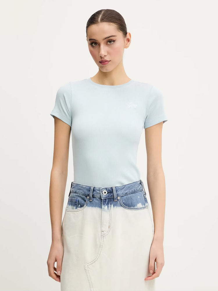 Γυναικείο t-shirt ριπ embro slim - organic cotton gunnar rib W5GP62KA0H1A83L | W5GP62KA0H1A83L