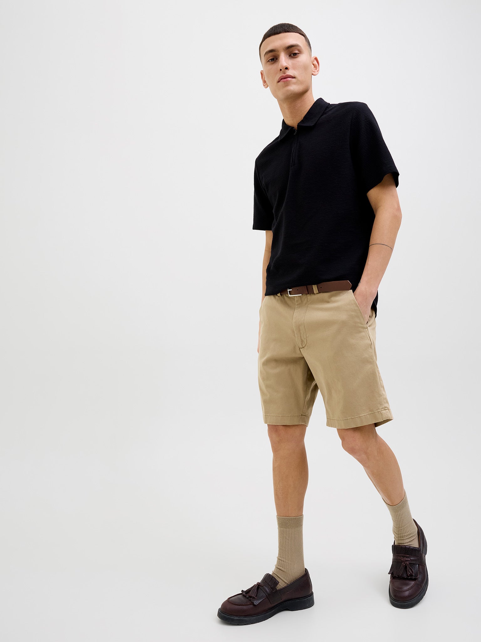Ανδρική βερμούδα με ζώνη JPSTMARCO FRANCO CHINO SHORTS W BELT 12269368 | 12269368
