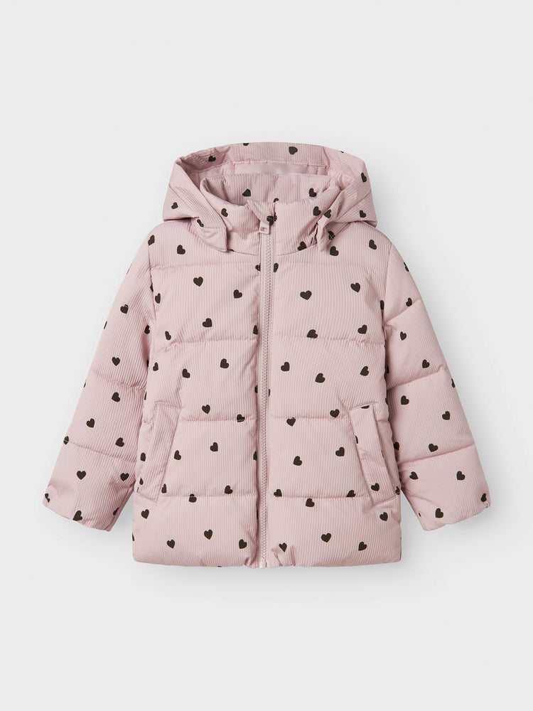 Παιδικό μπουφάν σταμπωτό hearts NMFMONDAY PUFFER JACKET 13243667 | 13243667