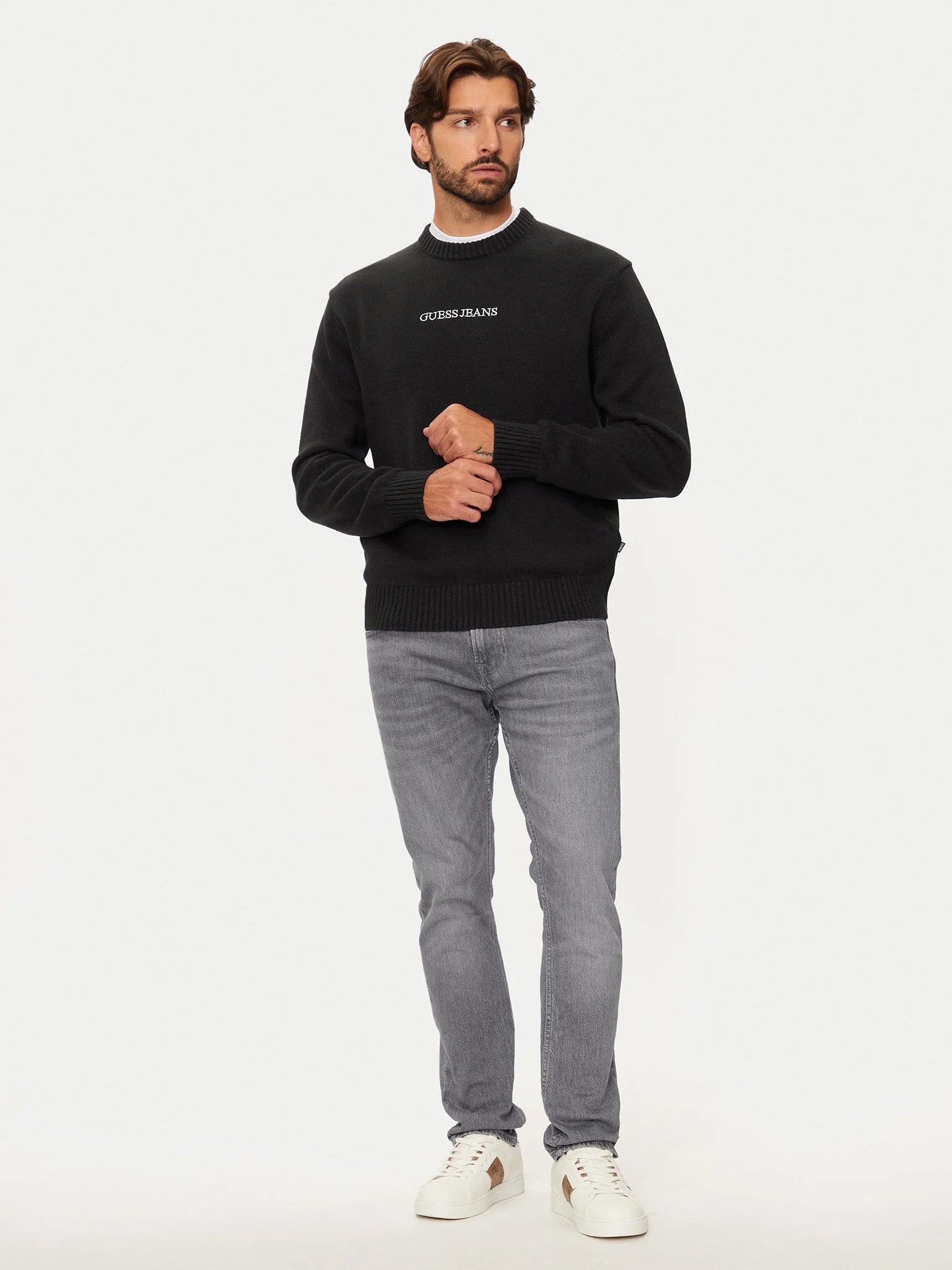 Ανδρική μπλούζα πλεκτή Ls cn guess empro M4BR31Z3HM1JBLK | M4BR31Z3HM1JBLK