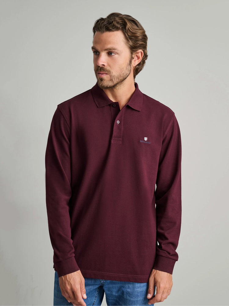 Ανδρική μπλούζα polo dark bordeaux 24GE.500.8 | 24GE.500.8