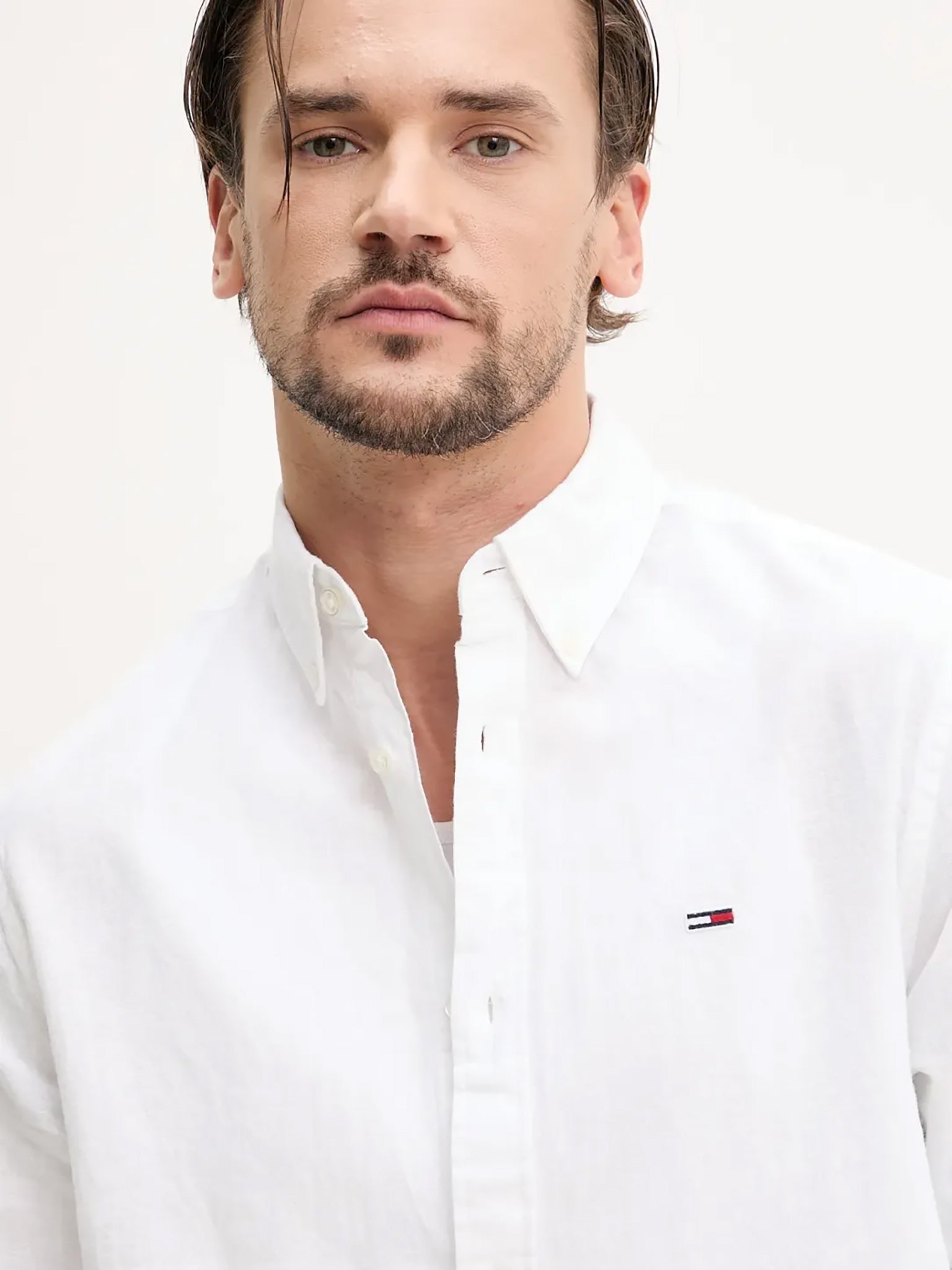 Ανδρικό πουκάμισο TJM REG LINEN BLEND LS SHIRT DM0DM20875YBL | DM0DM20875YBL