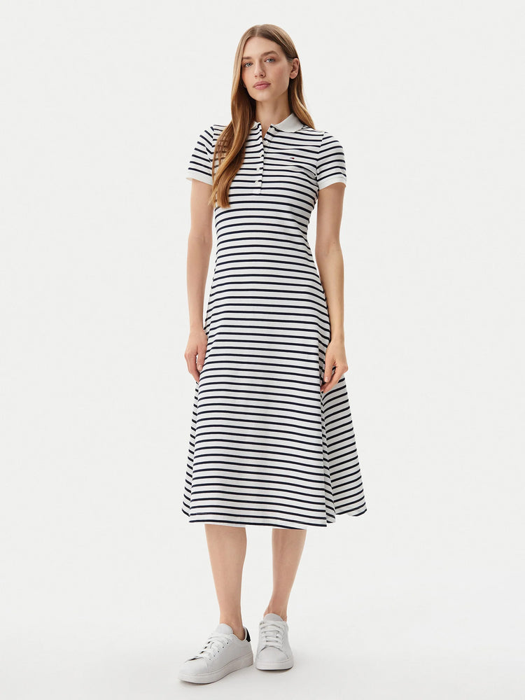 Γυναικείο φόρεμα ριγέ TJW MAXI POLO DRESS DW0DW203830FC | DW0DW203830FC