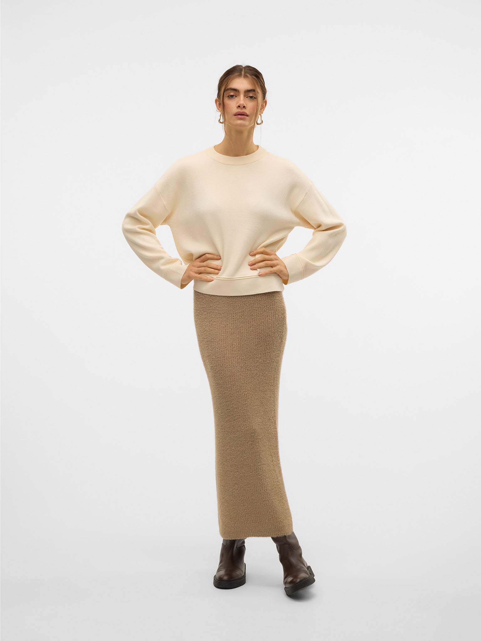 Γυναικεία μπλούζα πλεκτή VMGOLD PIPING LS O-NECK PULLOVER 10315531 | 10315531