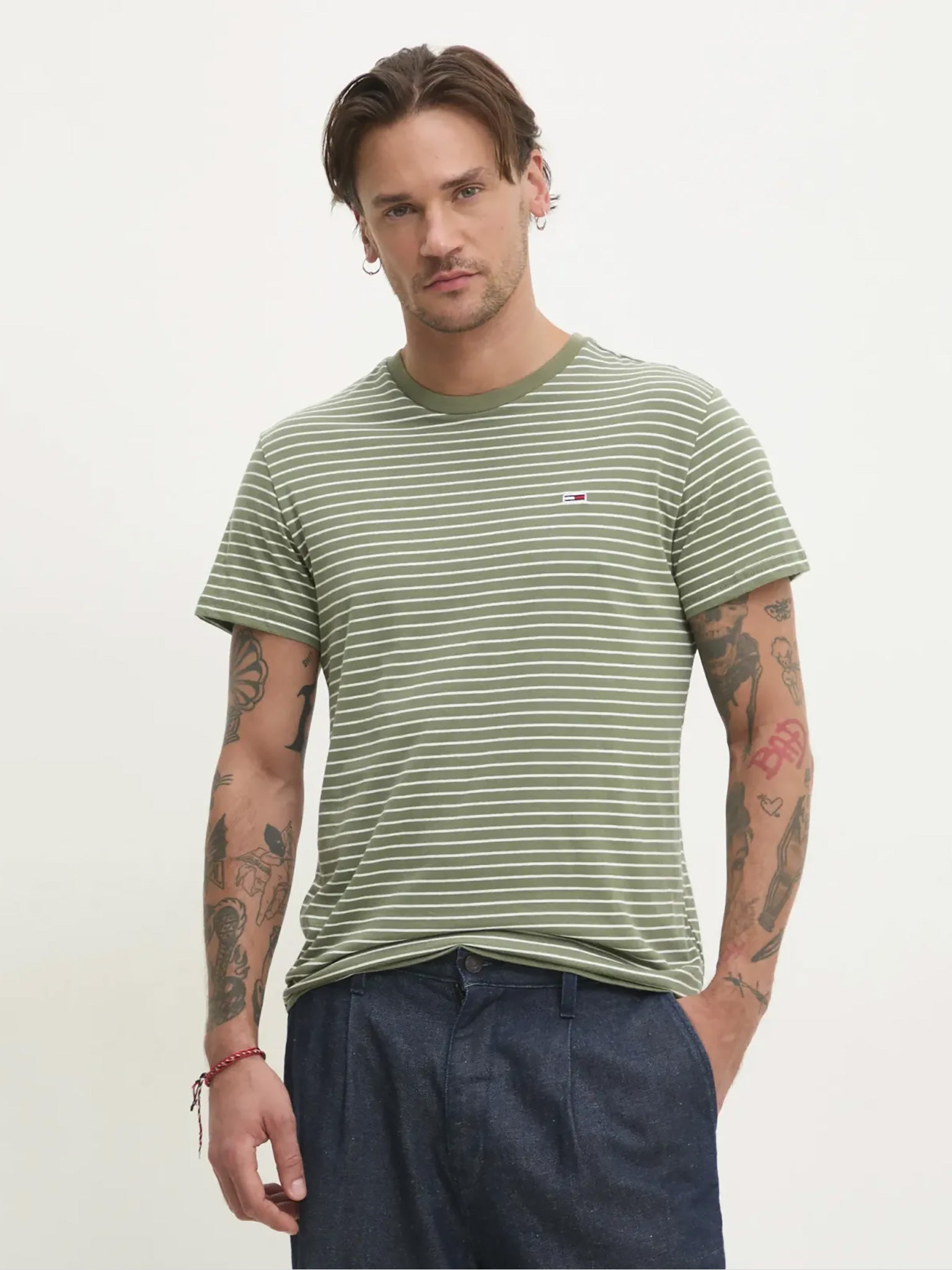 Ανδρικό t-shirt ριγέ TJM SLIM STRIPE TEE DM0DM203770CH | DM0DM203770CH