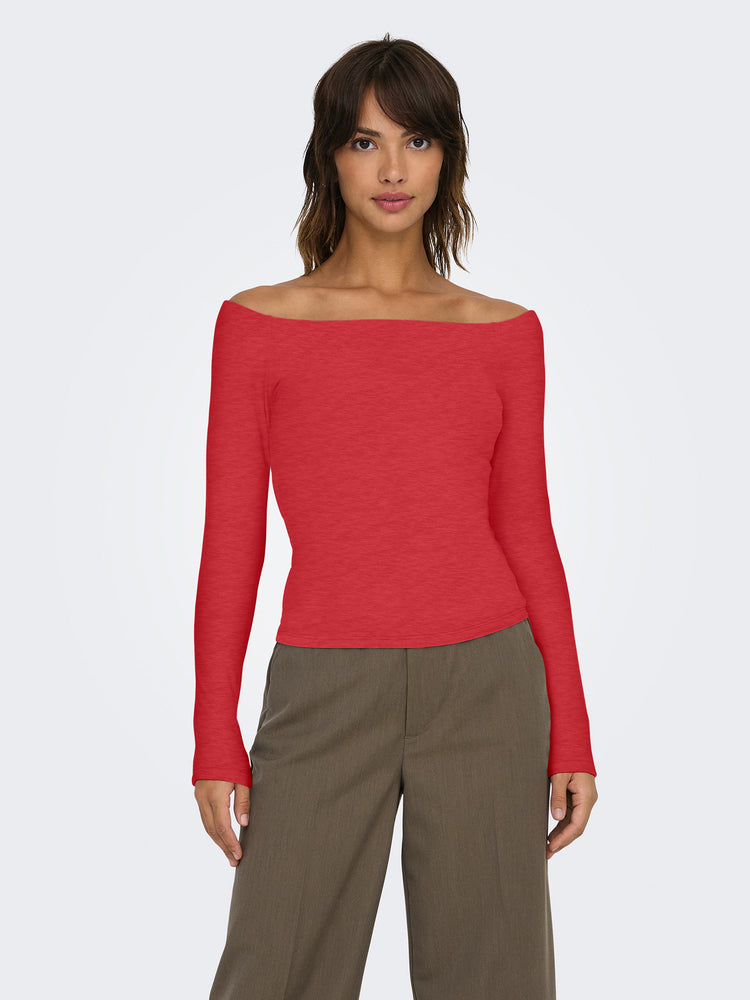 Γυναικεία μπλούζα έξωμη ONLGLAMOUR L/S BOAT NECK TOP BOX CC JRS 15339763 | 15339763