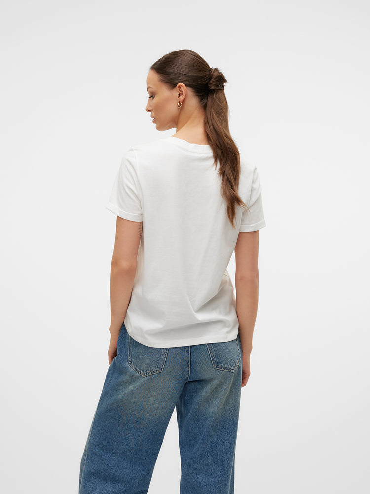 Γυναικείο t-shirt gold glitter stiletto VMVILLA S/S O-NECK T-SHIRT JRS BTQ 10324551 | 10324551