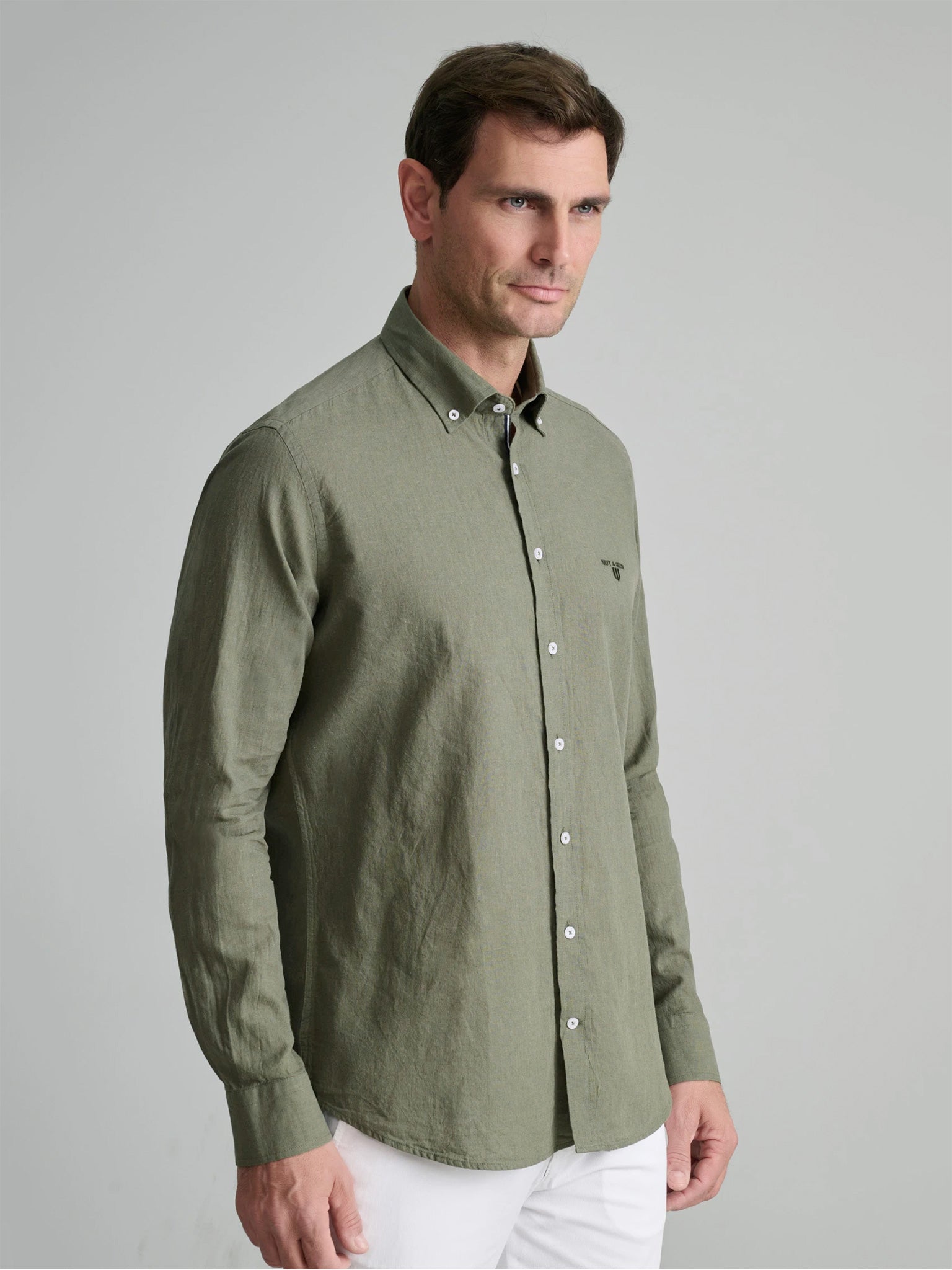 Ανδρικό πουκάμισο λινό vineyard green 24NG.CR105/1B | 24NG.CR105/1B