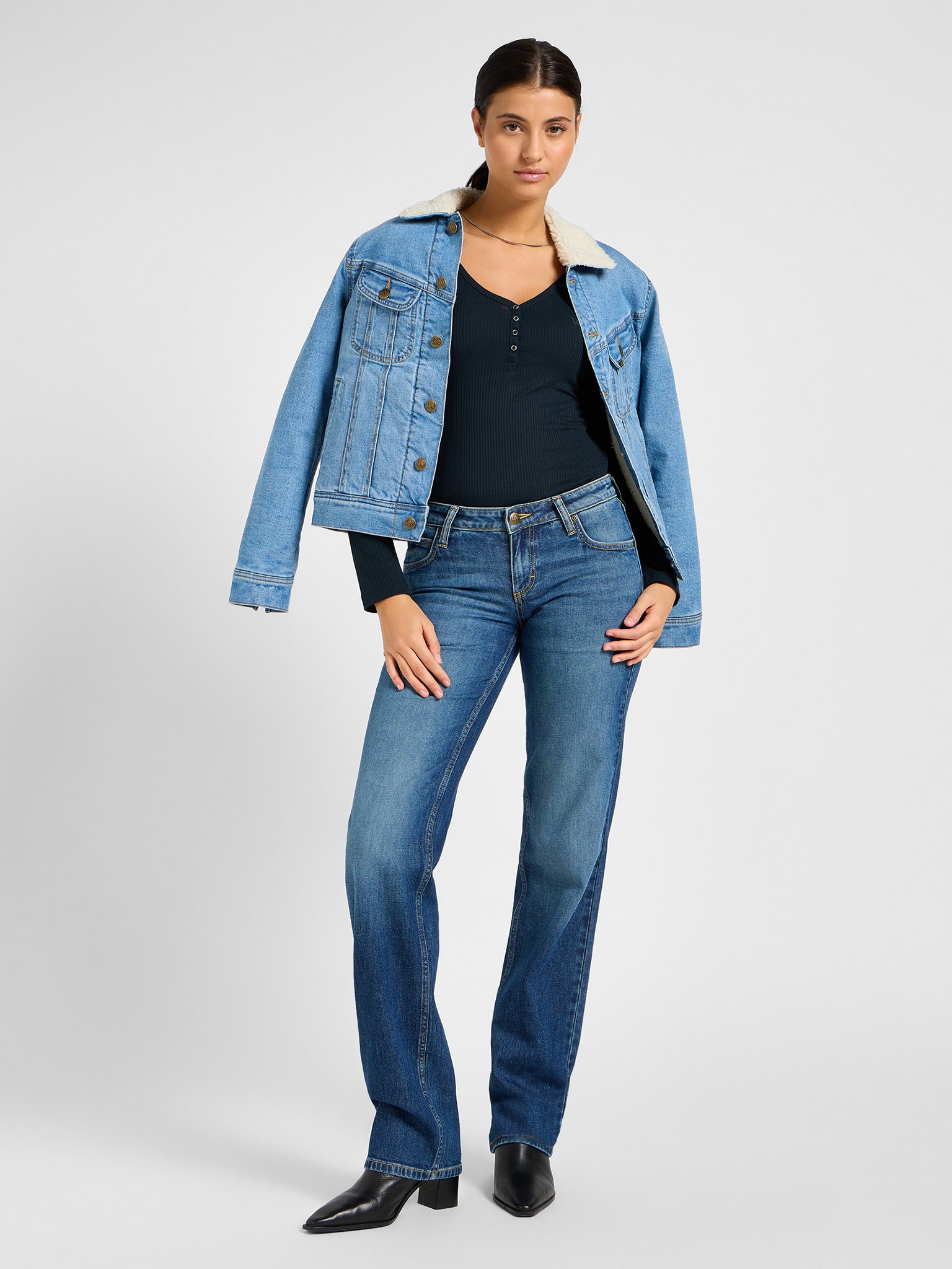 Γυναικεία μπλούζα ριπ Ribbed Long Sleeve Henley in Unionall Blk 112341572 | 112341572