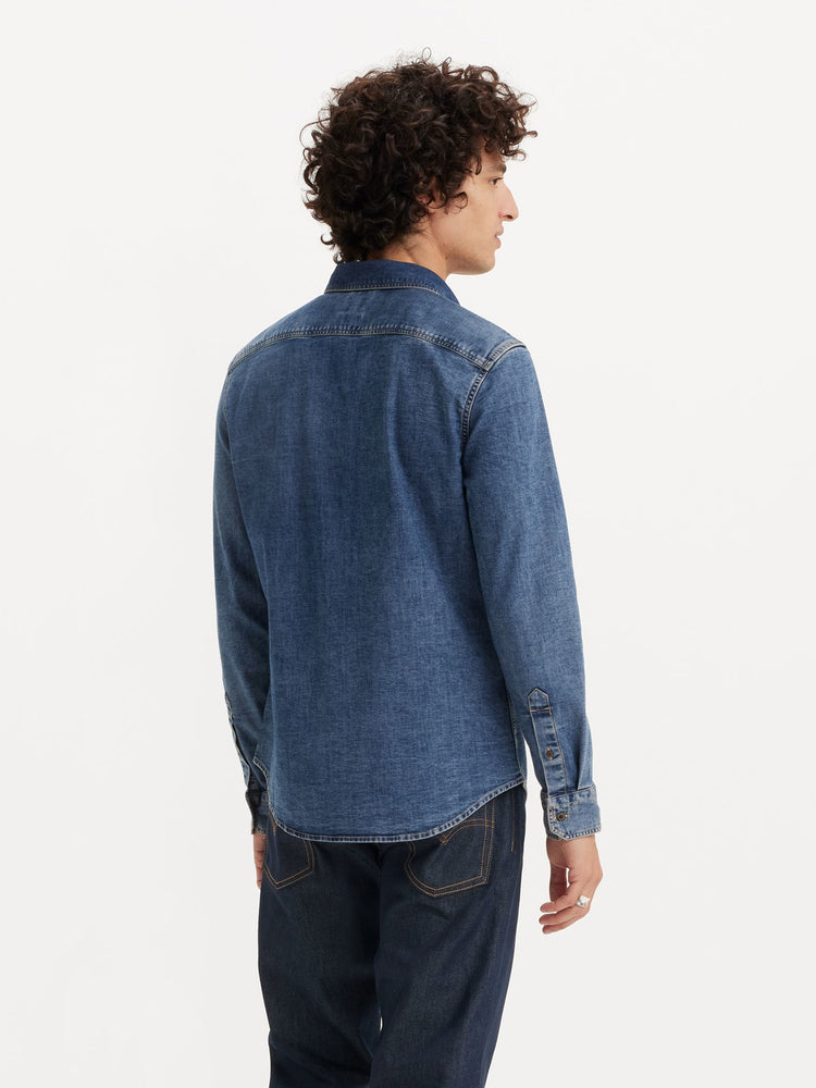 Ανδρικό πουκάμισο τζιν σκούρο Battery Housemark Slim Fit Shirt - Blue 866250052 | 866250052